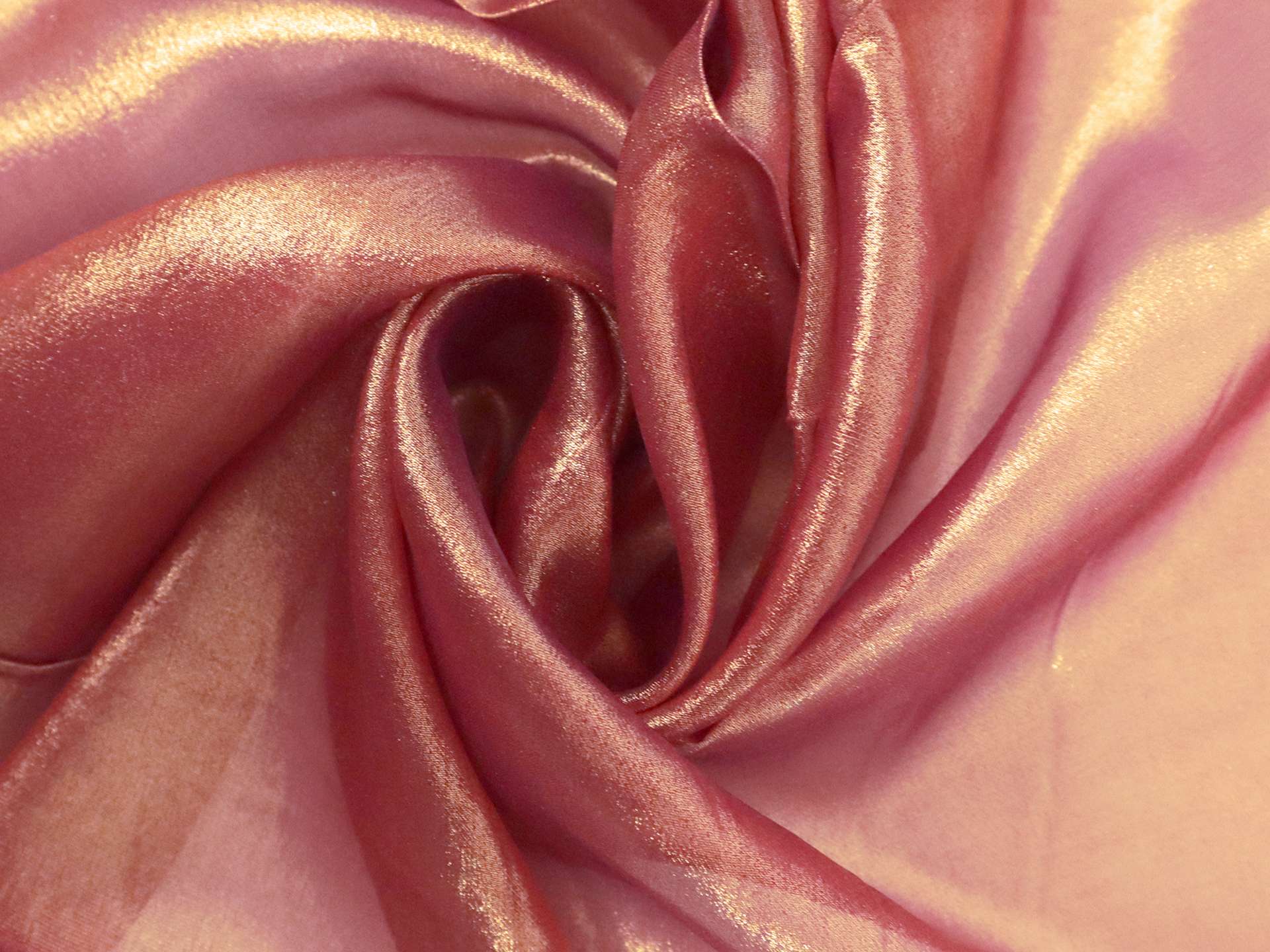 Metallic Coated Silk Chiffon in Berry & Gold