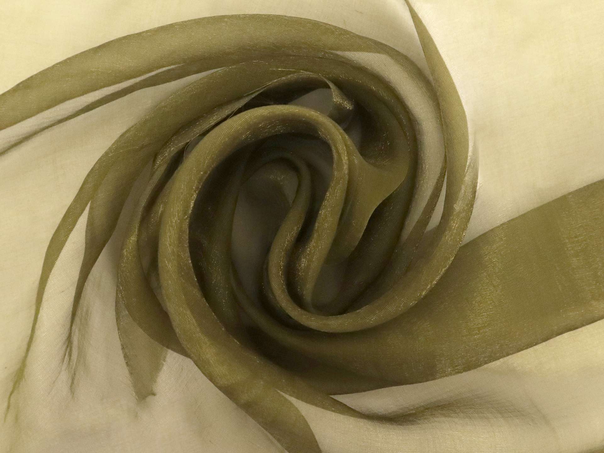 Silk and Nylon Chiffon in Moss Green