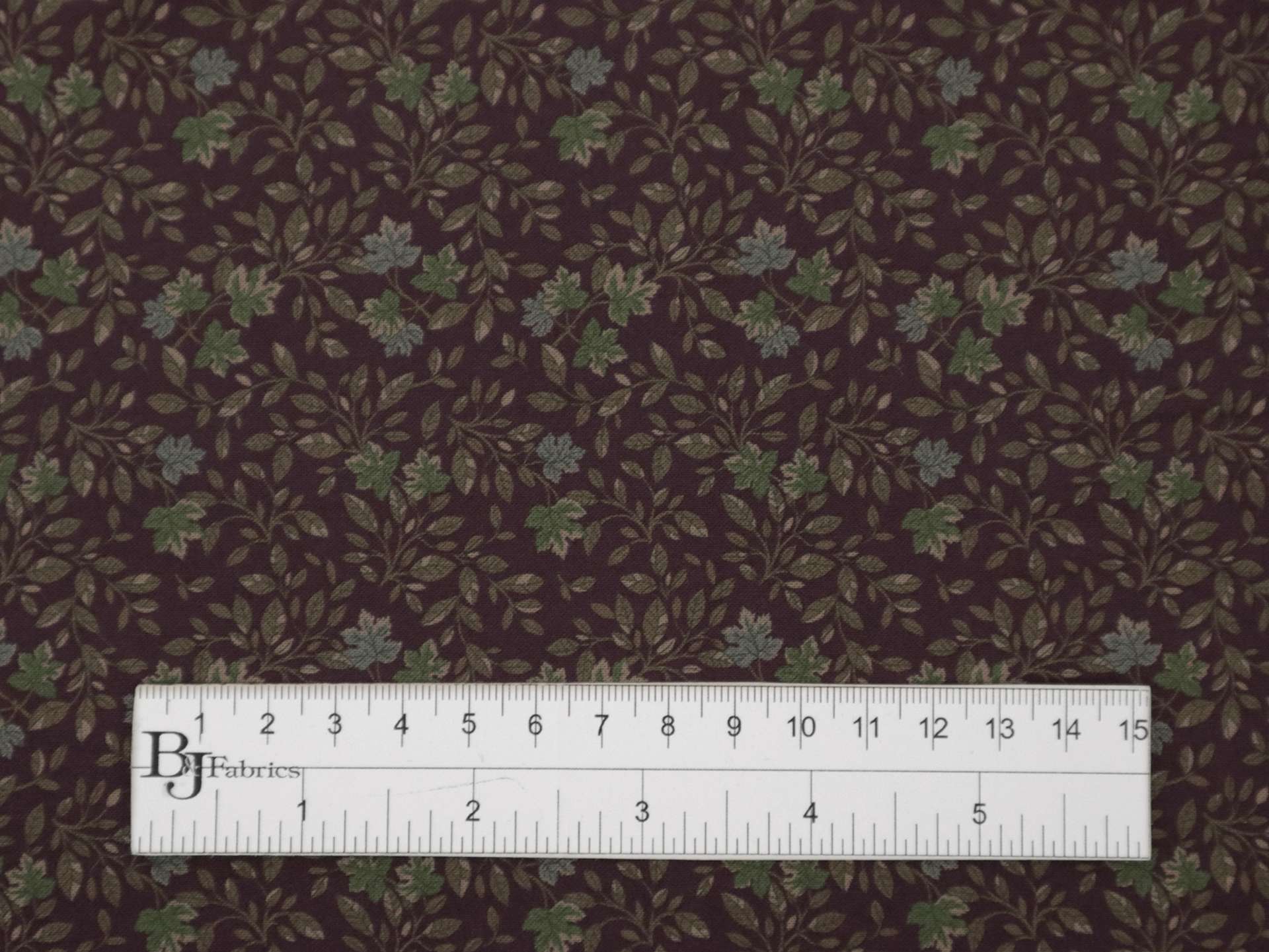 Printed Viscose Challis with Leaf Pattern