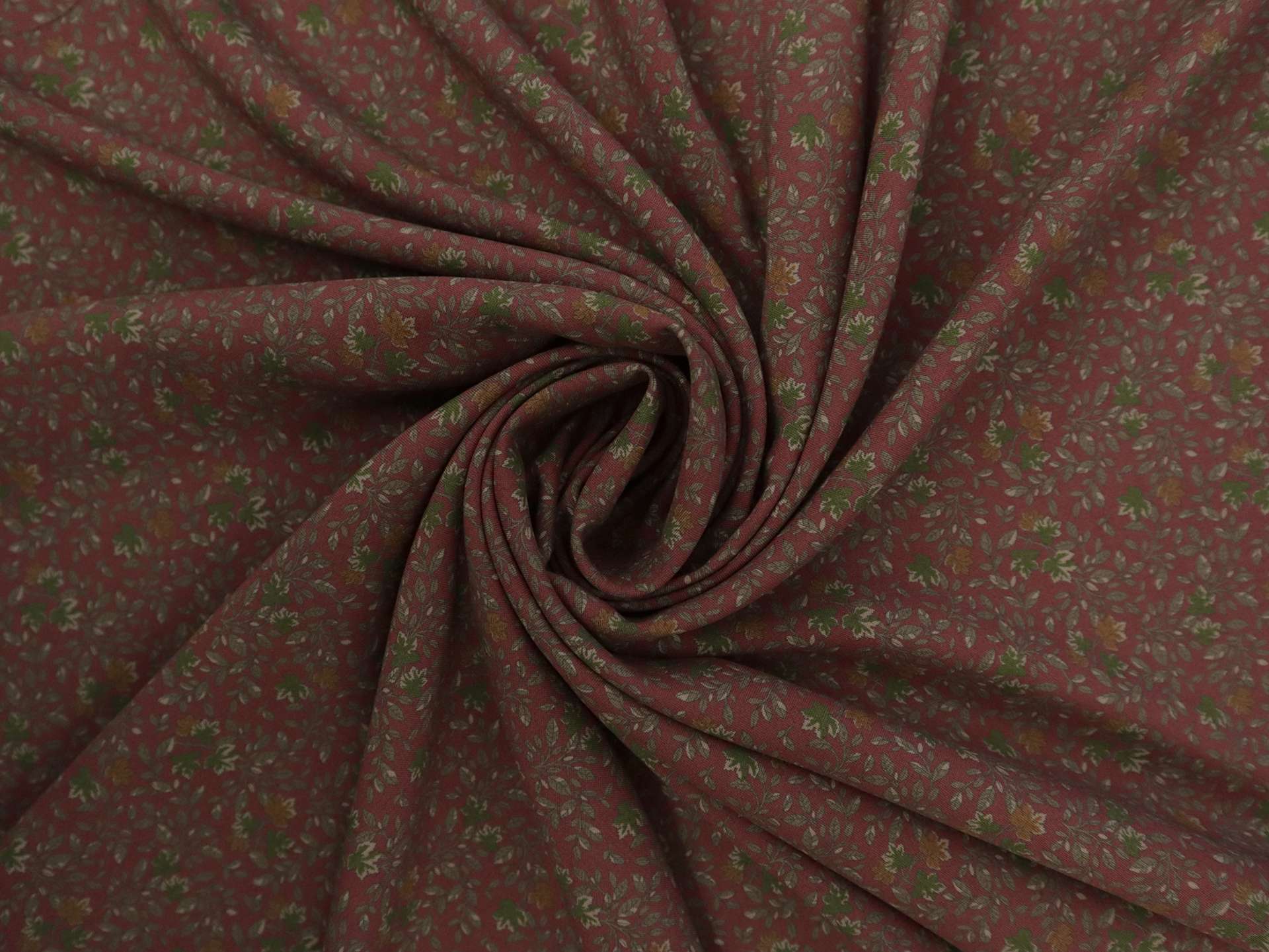 Printed Viscose Challis with Leaf Pattern
