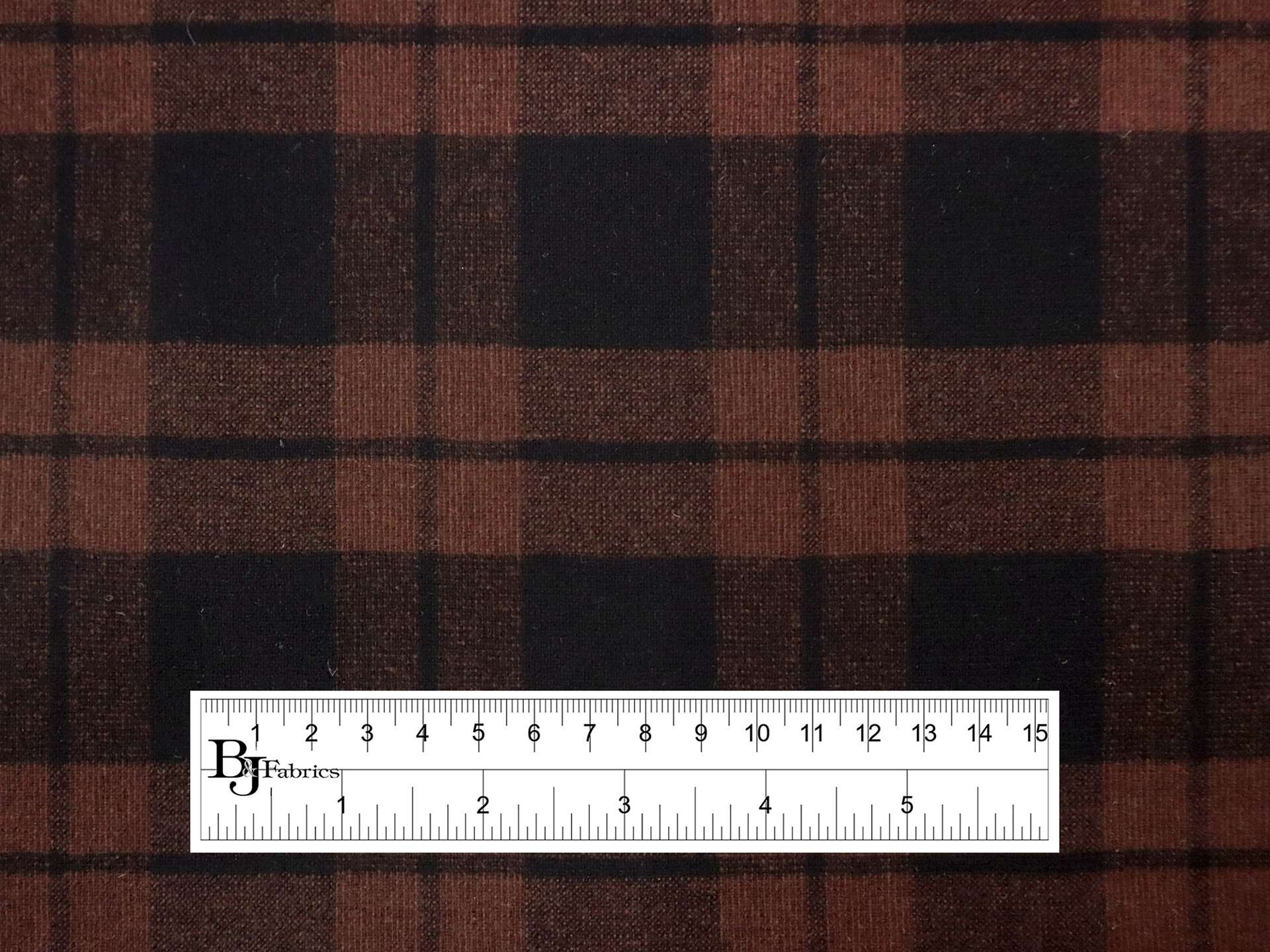 Italian Stretch Wool Blend Plaid Suiting in Black Cocoa
