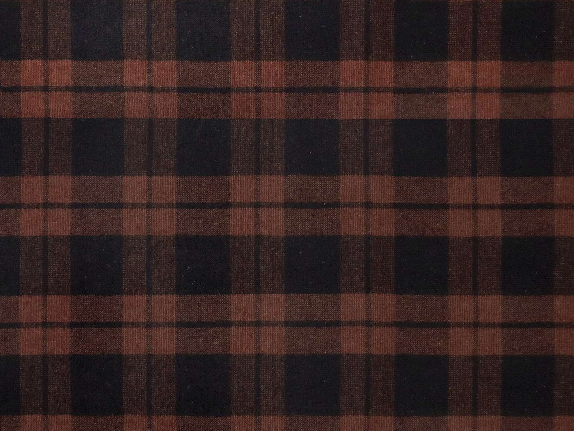 Italian Stretch Wool Blend Plaid Suiting in Black Cocoa