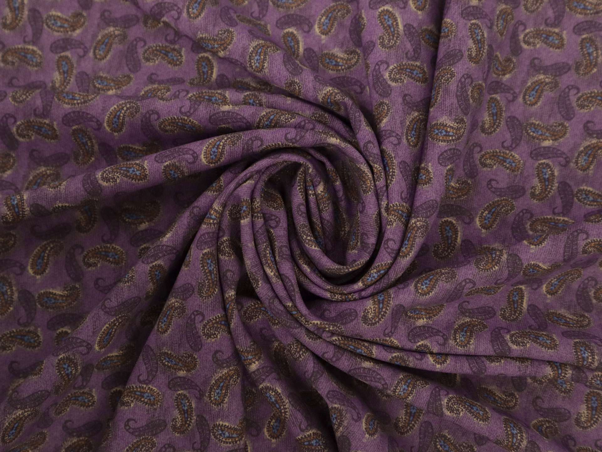 Printed Viscose Challis with Paisley Pattern