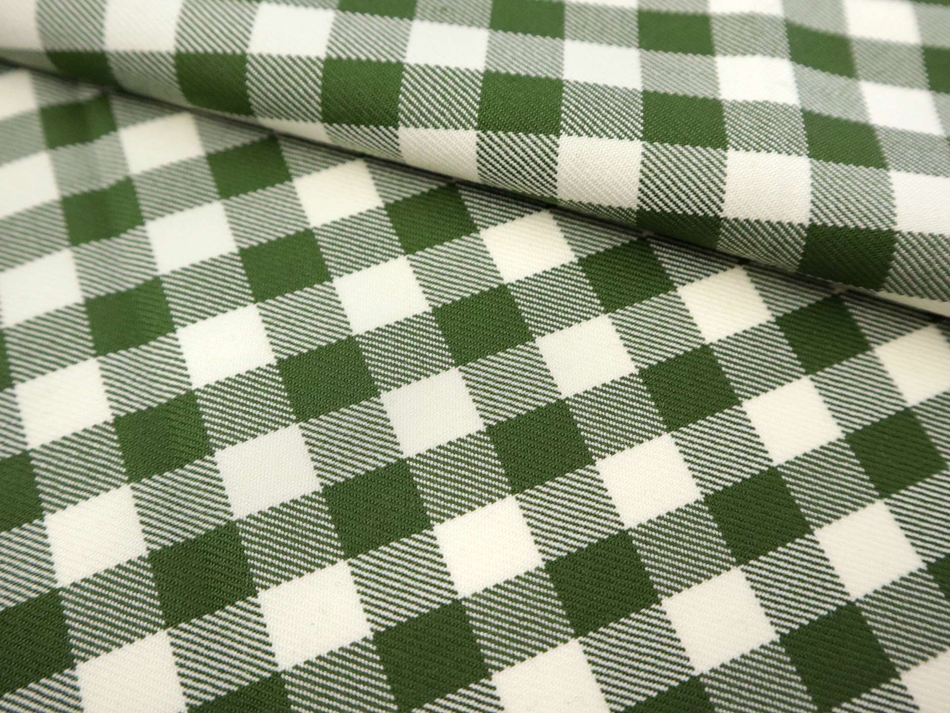 Italian Wool Shepherd's Check Suiting in Olive