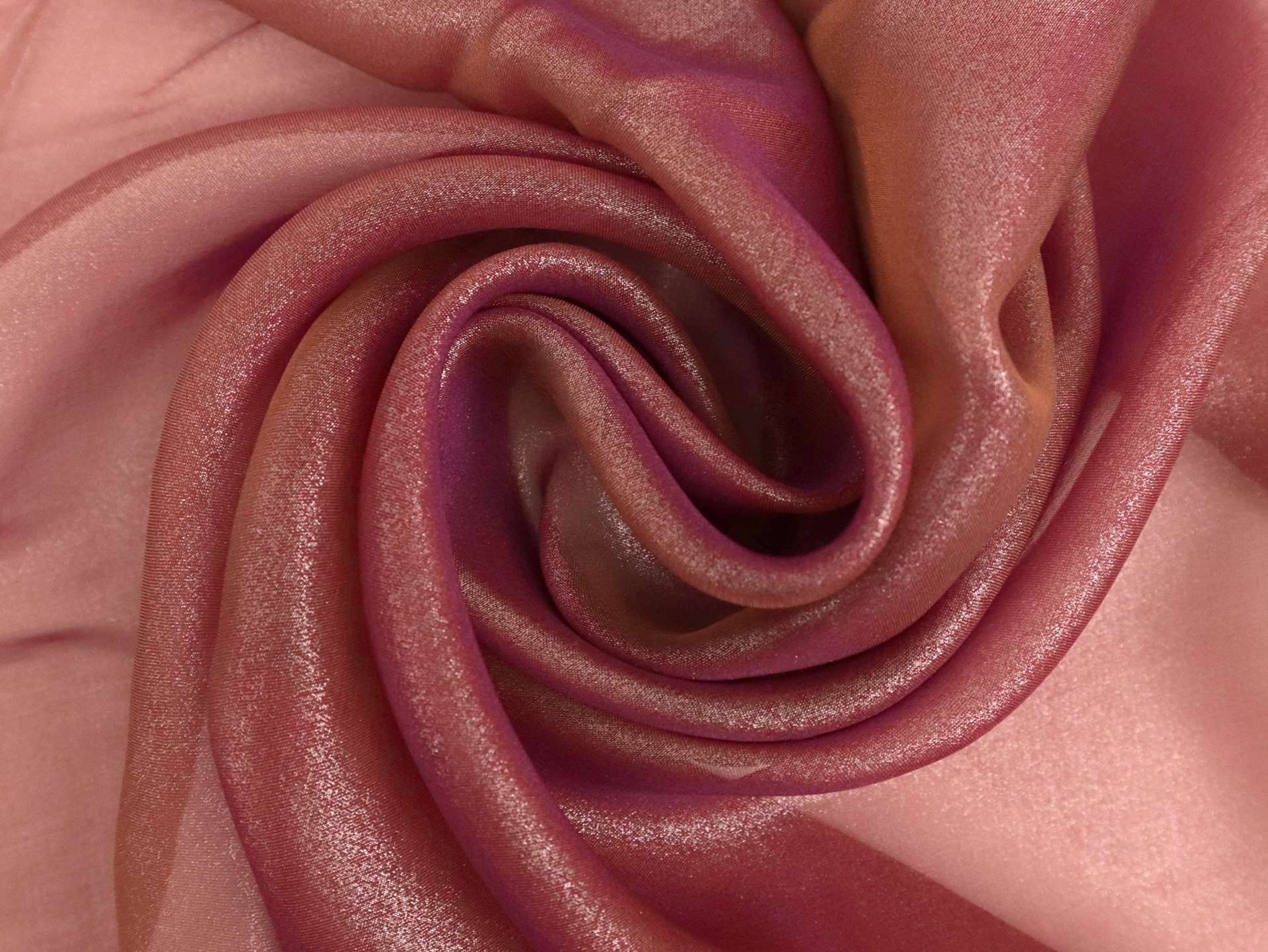 Metallic Coated Silk Chiffon in Fuchsia, Pumpkin, and Silver