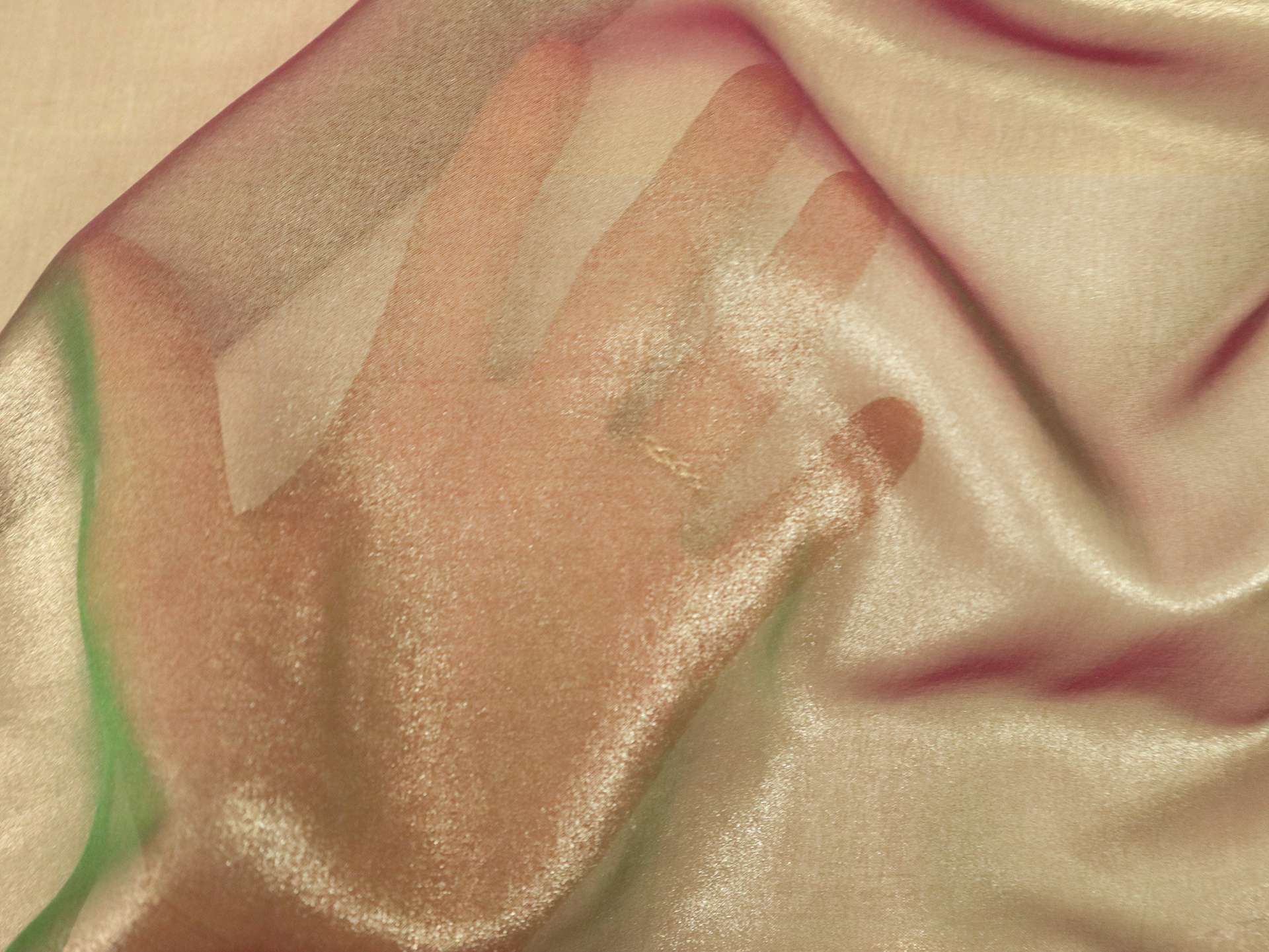 Metallic Coated Chiffon in Fuchsia, Emerald, and Silver