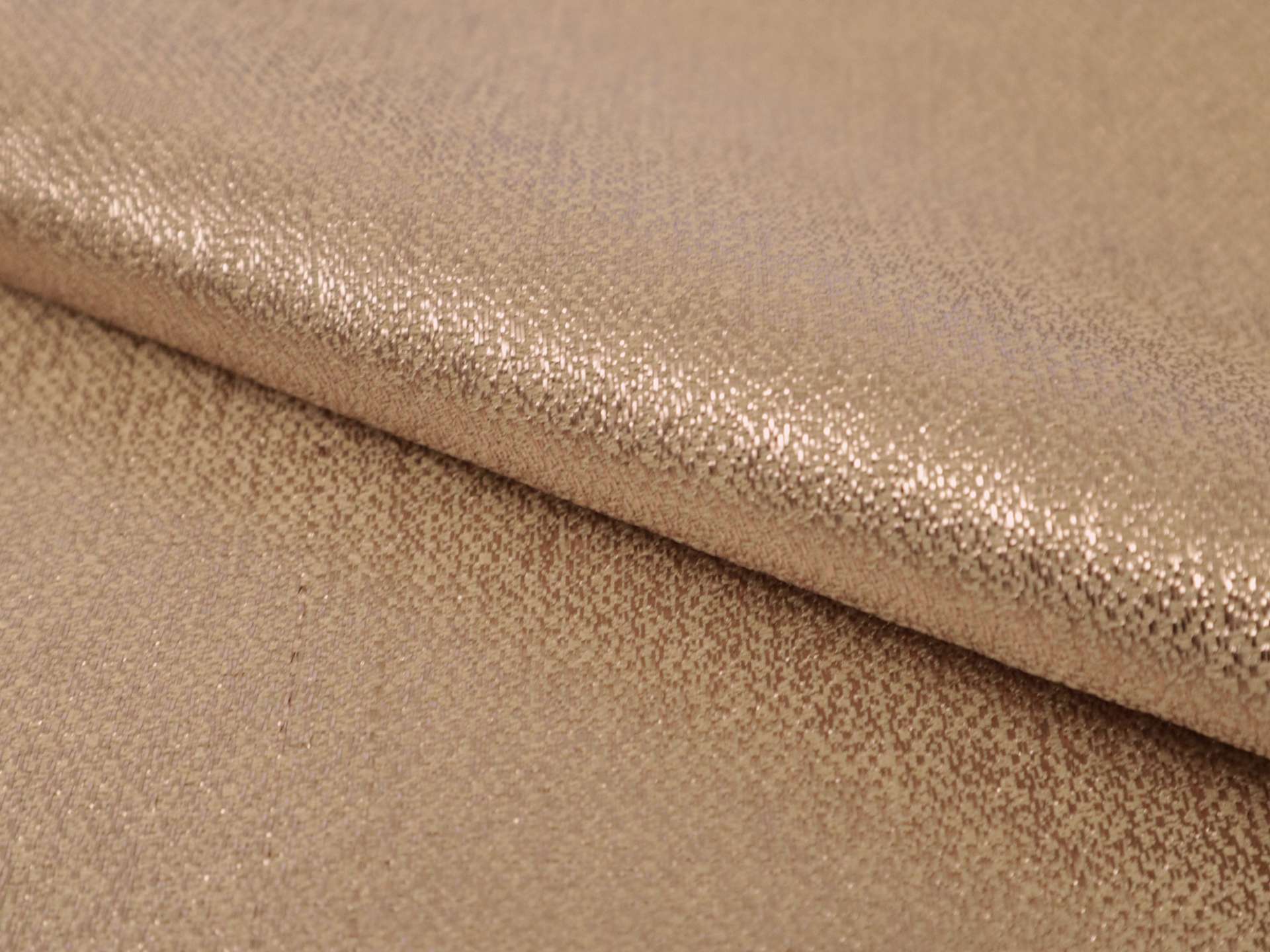 Metallic Polyester Crepe in Rose Gold