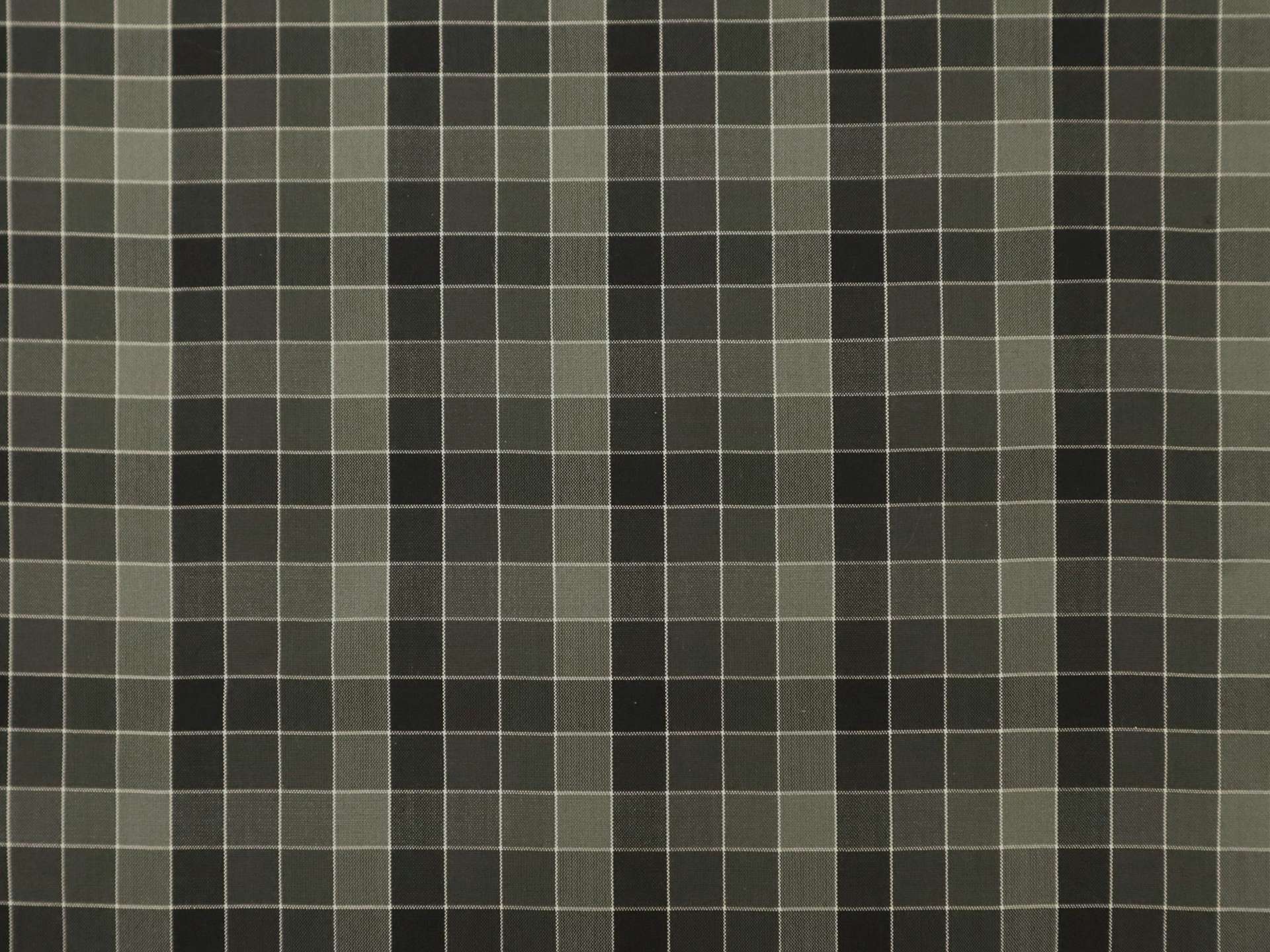 Silk Shirting with Check Pattern in Grey and Midnight Green