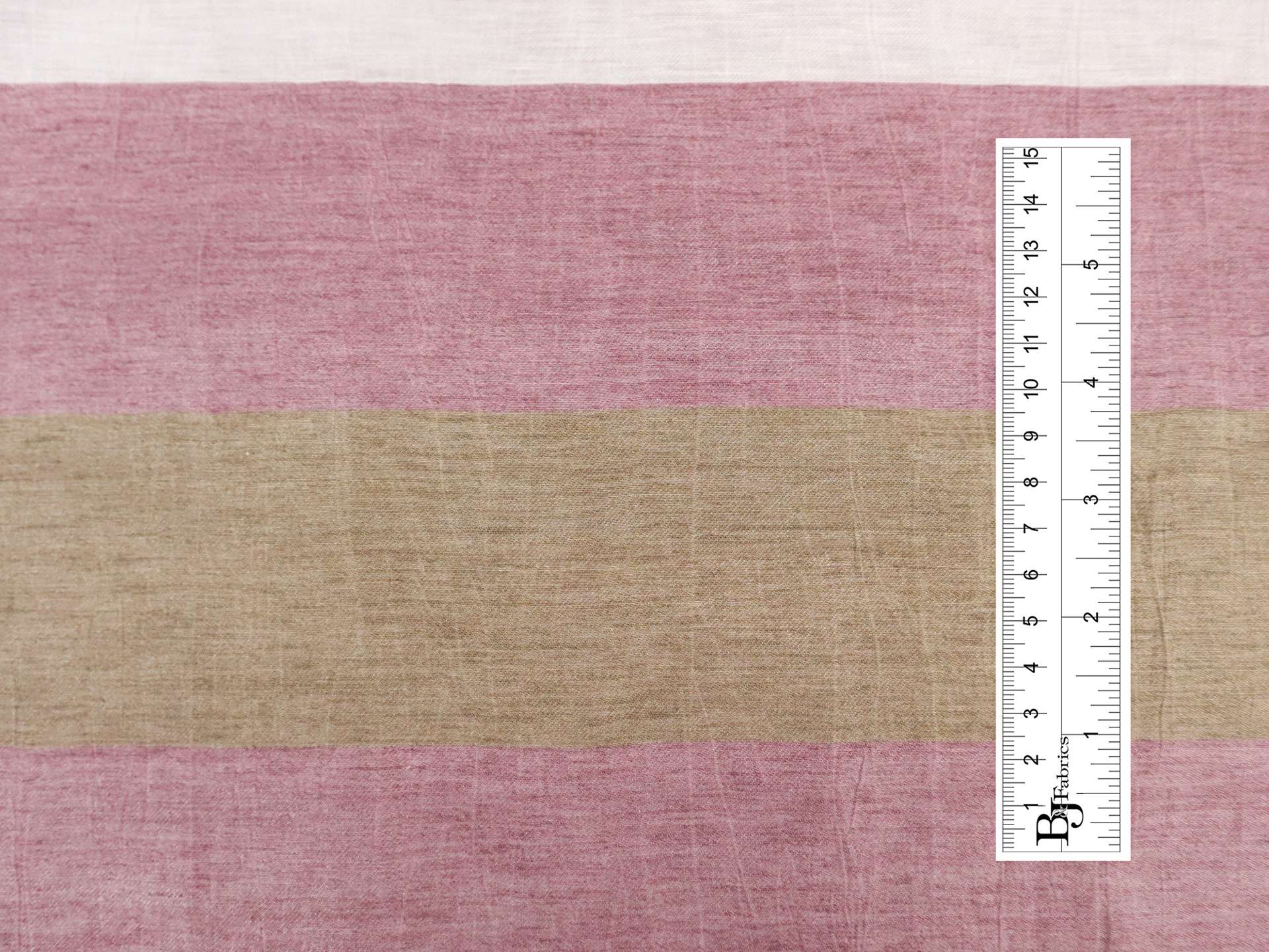 Linen Bayadère Stripe in Mauve & Purple