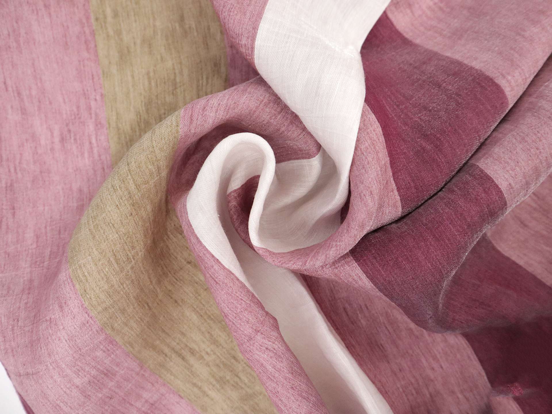 Linen Bayadère Stripe in Mauve & Purple