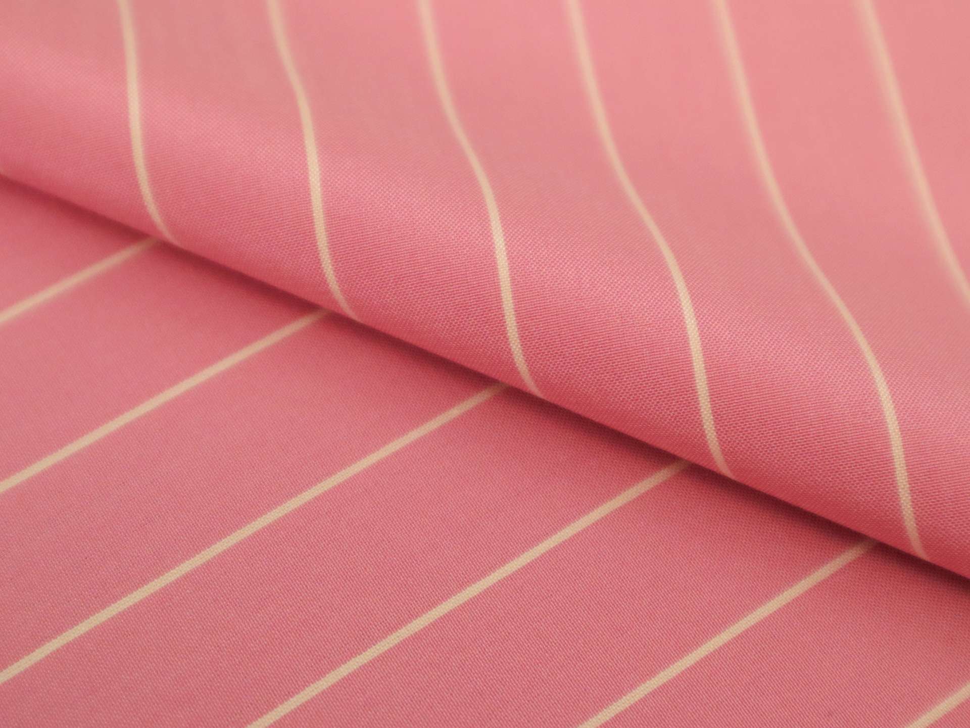 Silk Shirting with White and Bubblegum Pink Stripe