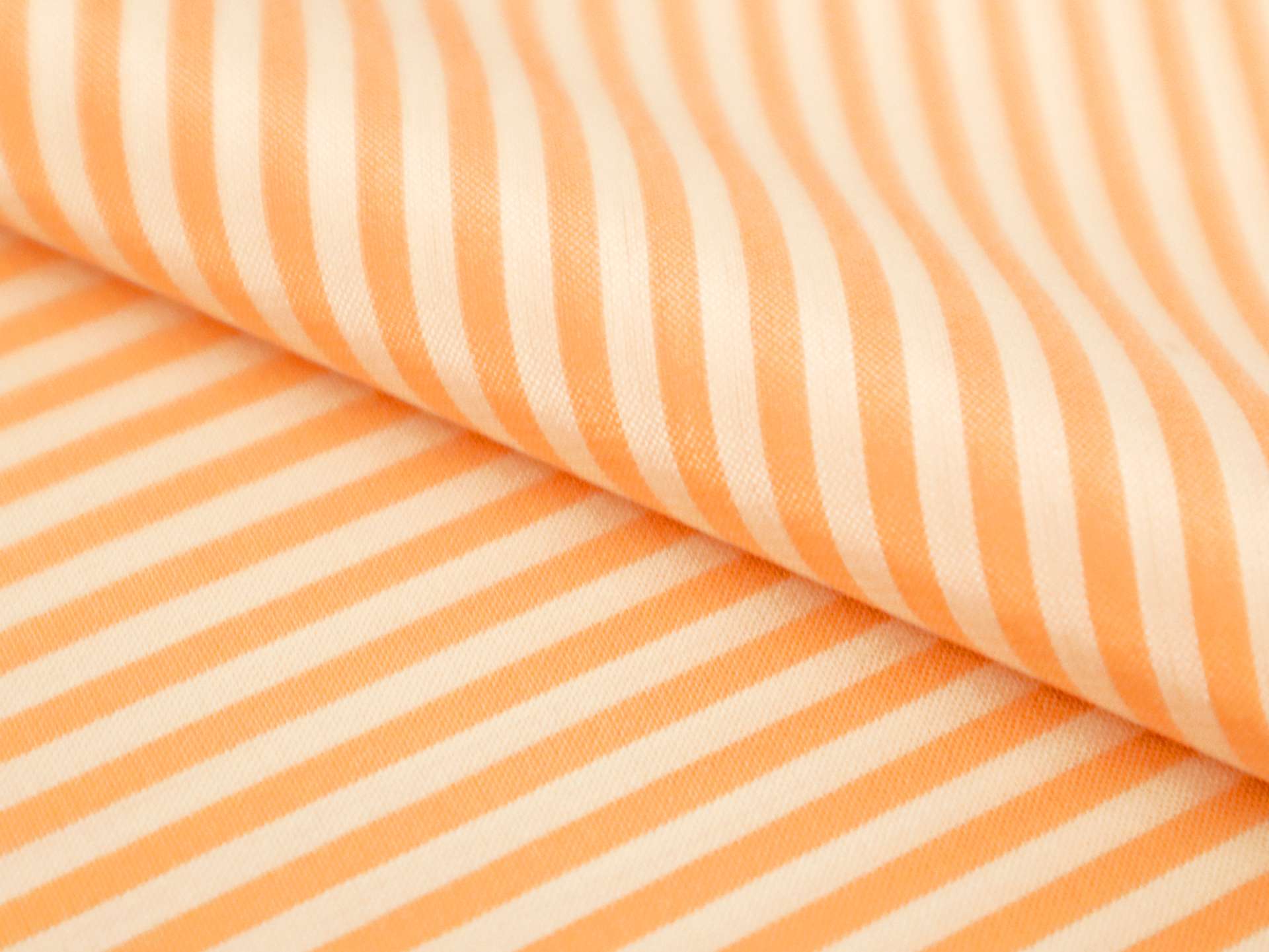 Silk Shirting with Cream and Light Orange Stripe