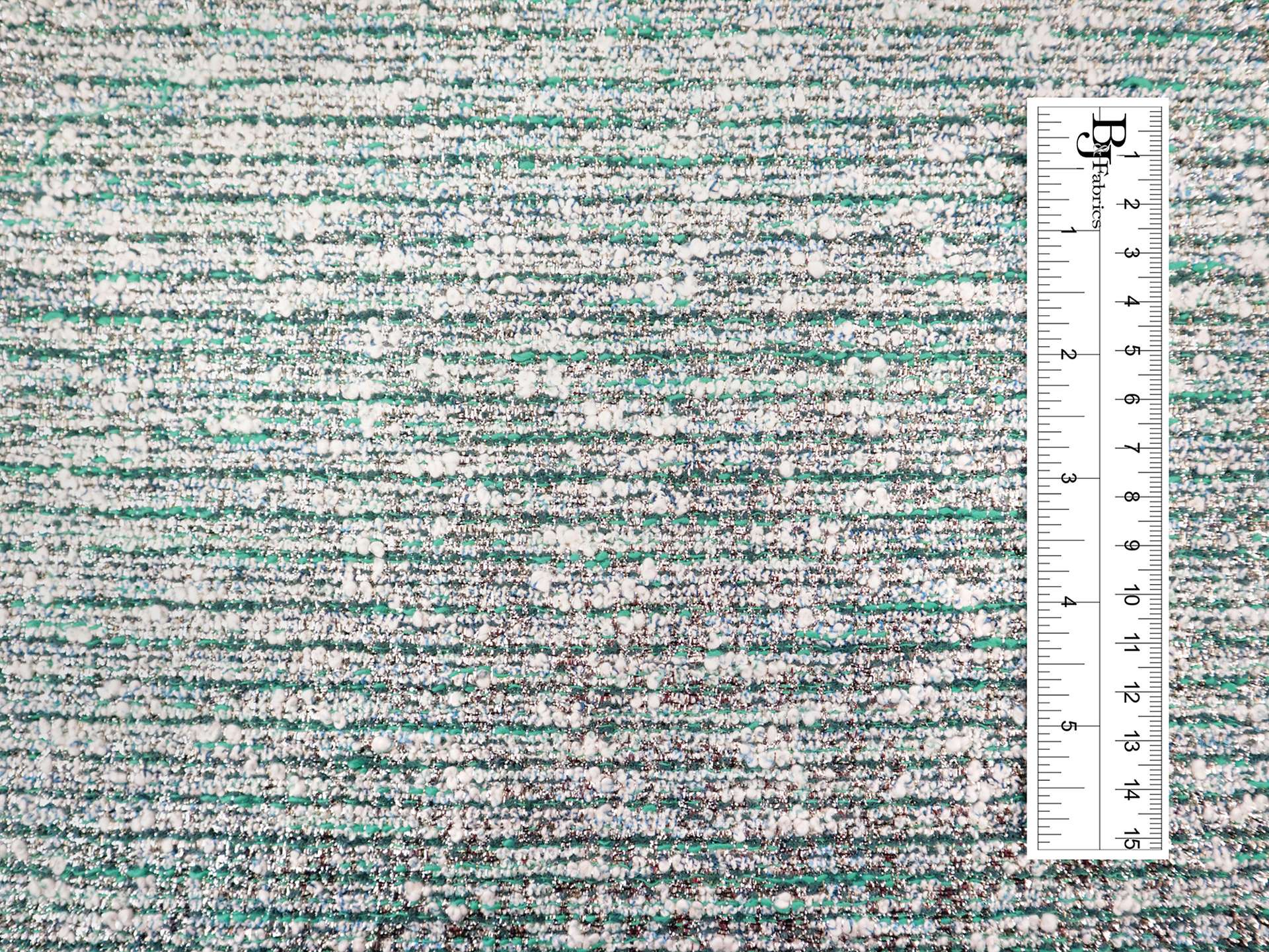 Metallic Cotton Blend Tweed in Jade