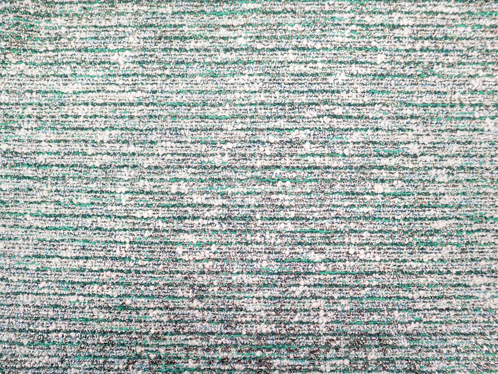 Metallic Cotton Blend Tweed in Jade