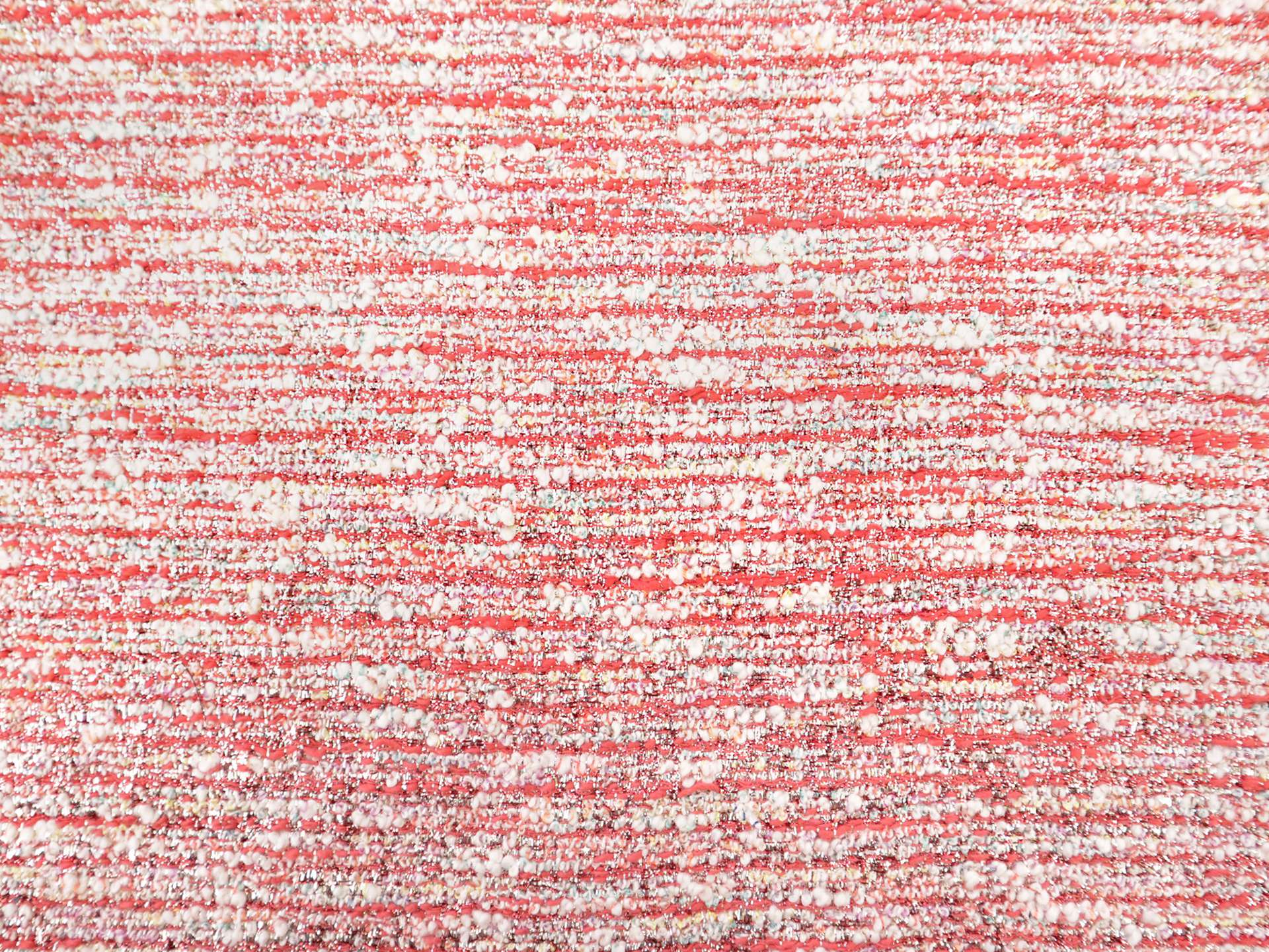Metallic Cotton Blend Tweed in Coral
