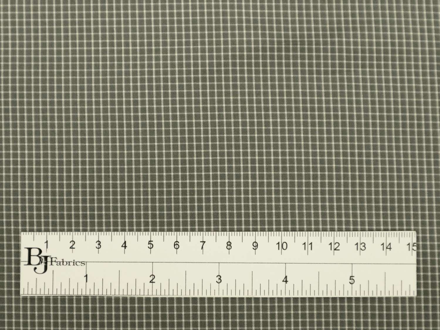 Silk Shirting with Check Pattern in Grey and White