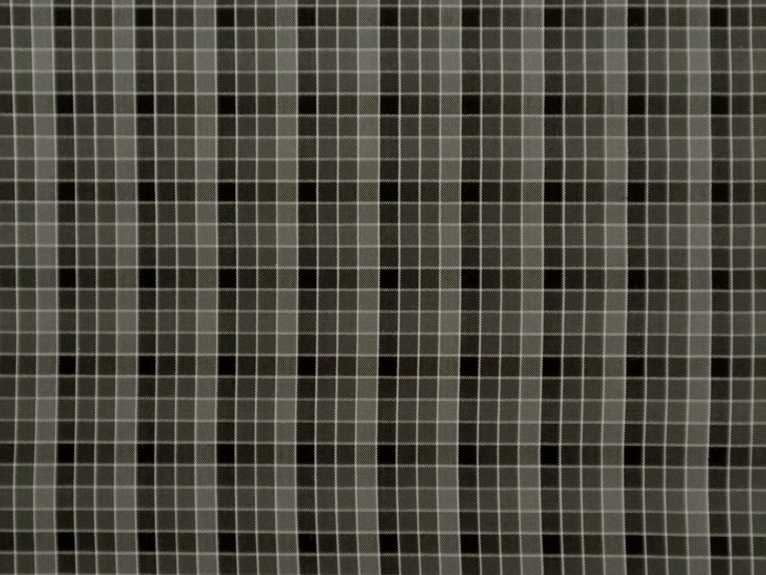 Silk Shirting with Check Pattern in Grey and Midnight Green