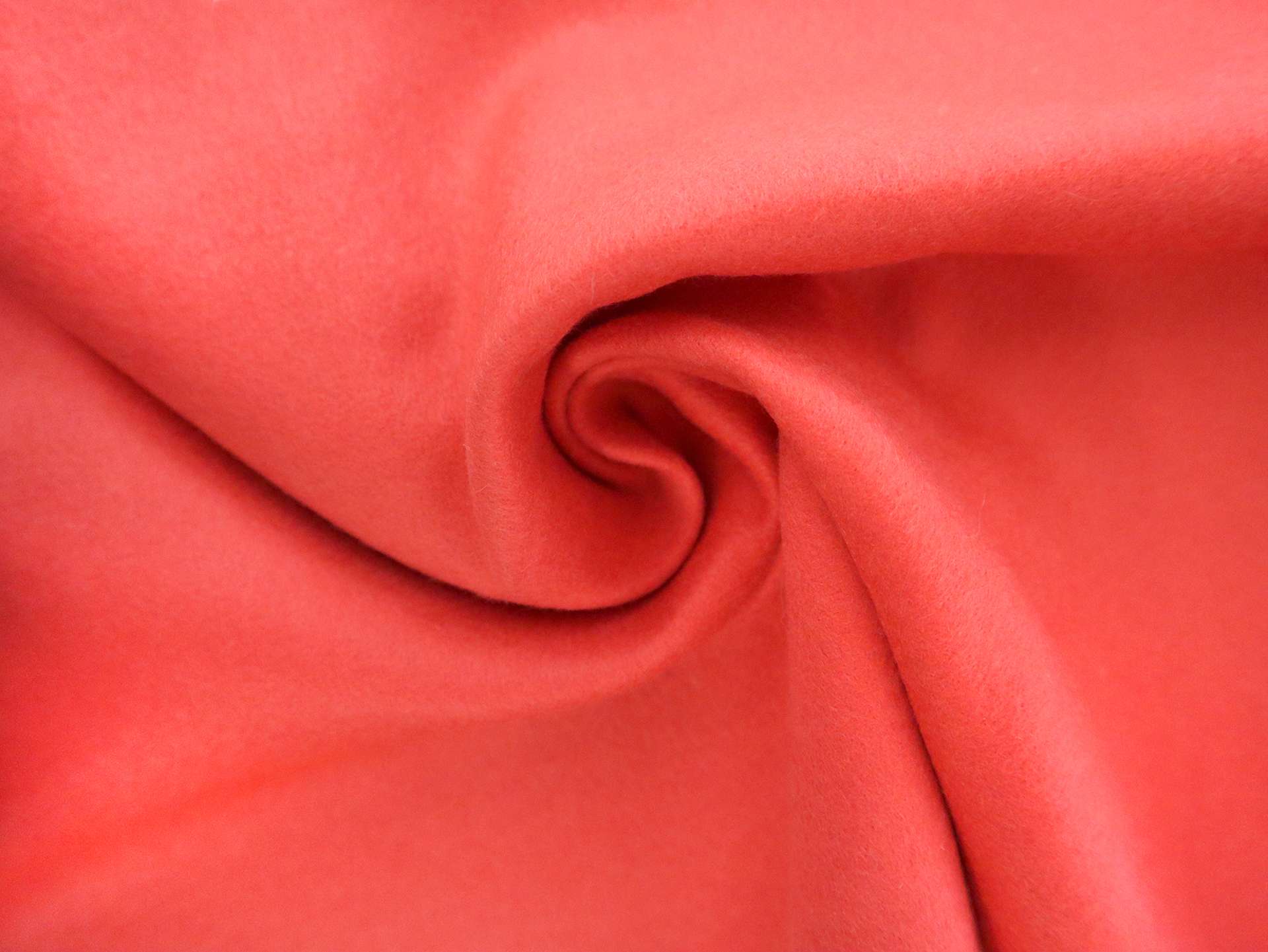 Double Faced Cashmere Coating in Coral 