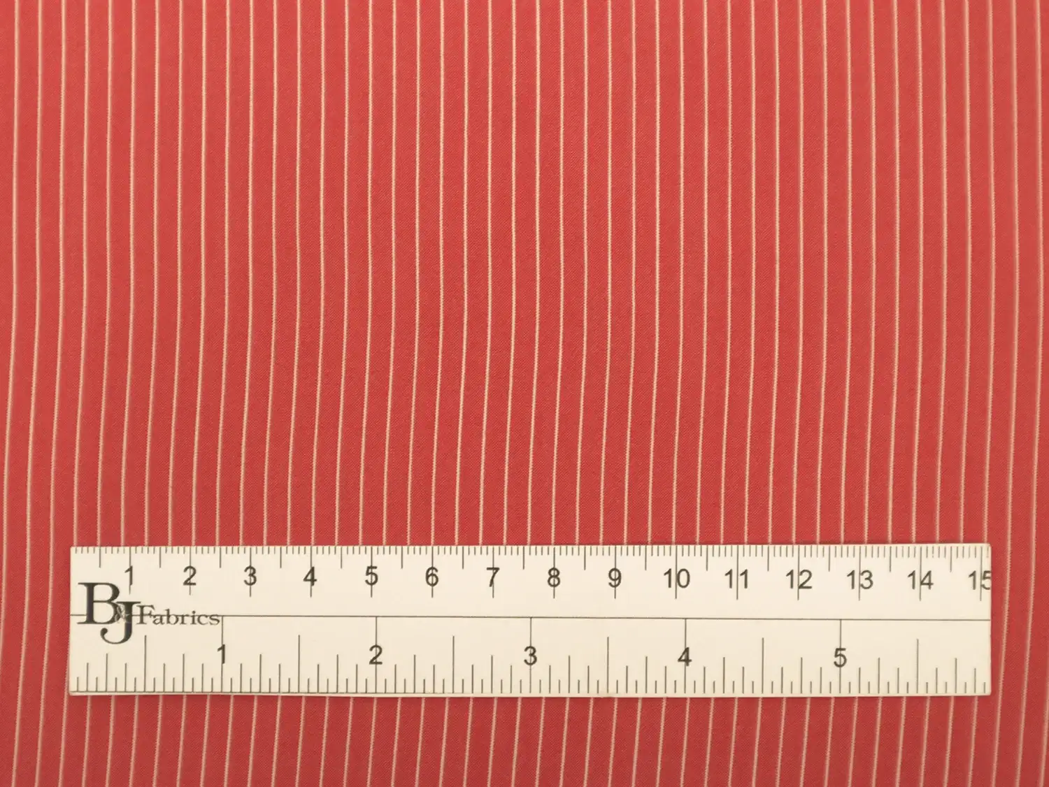 Silk Shirting in Red with White Stripes