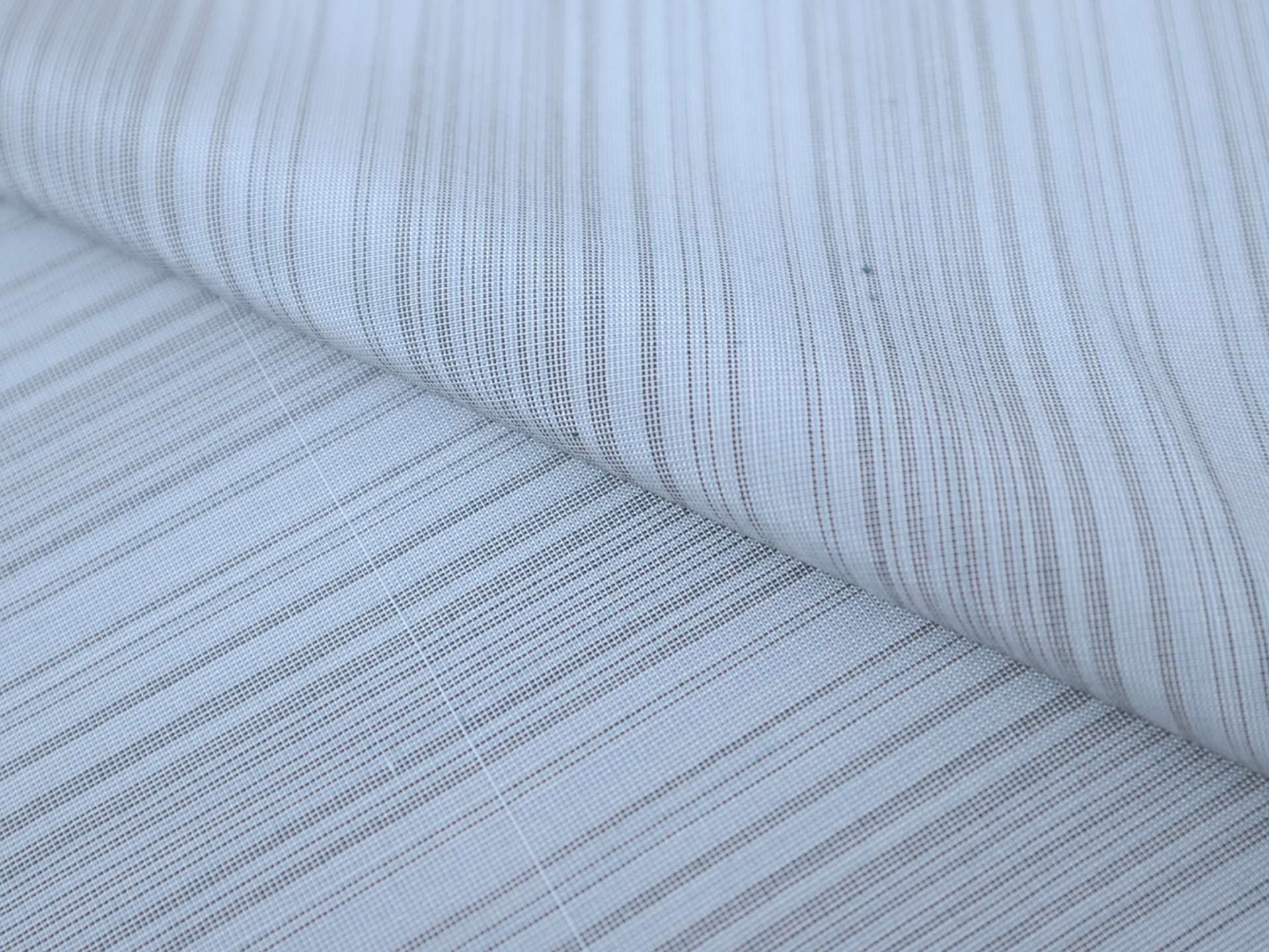 Silk Shirting with Pale Blue and Grey Stripes
