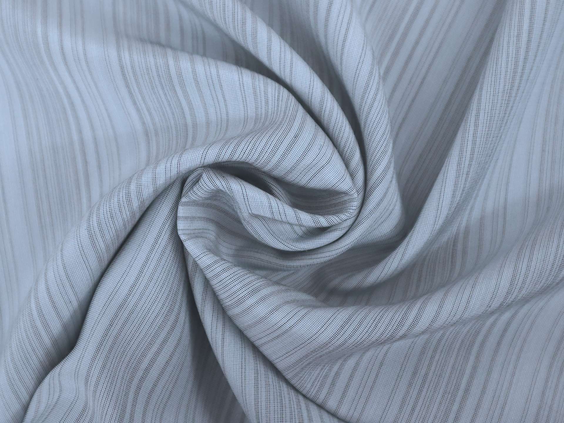 Silk Shirting with Pale Blue and Grey Stripes