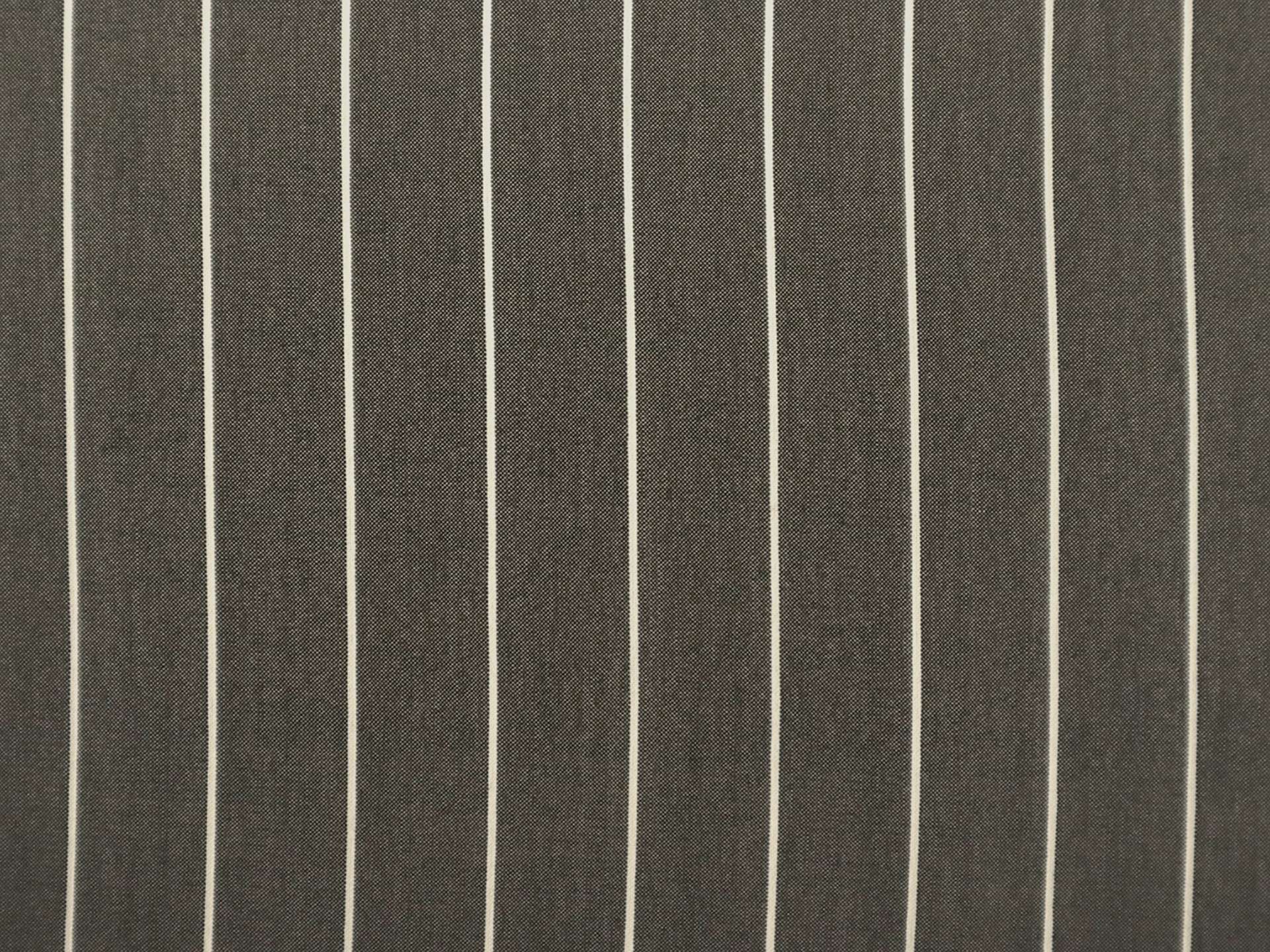 Silk Shirting in Graphite with White Stripes