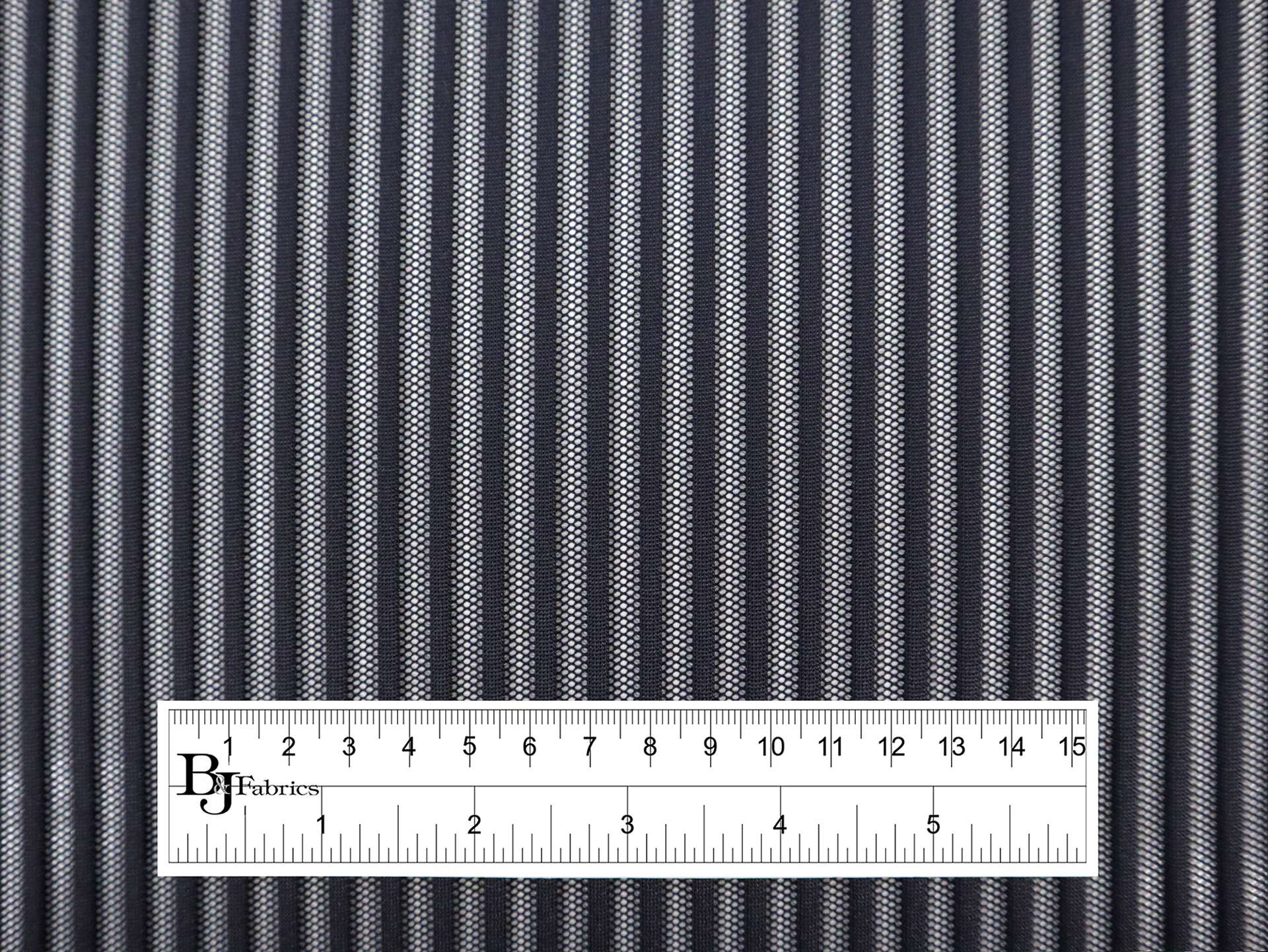 Striped Polyester Net in Midnight Navy
