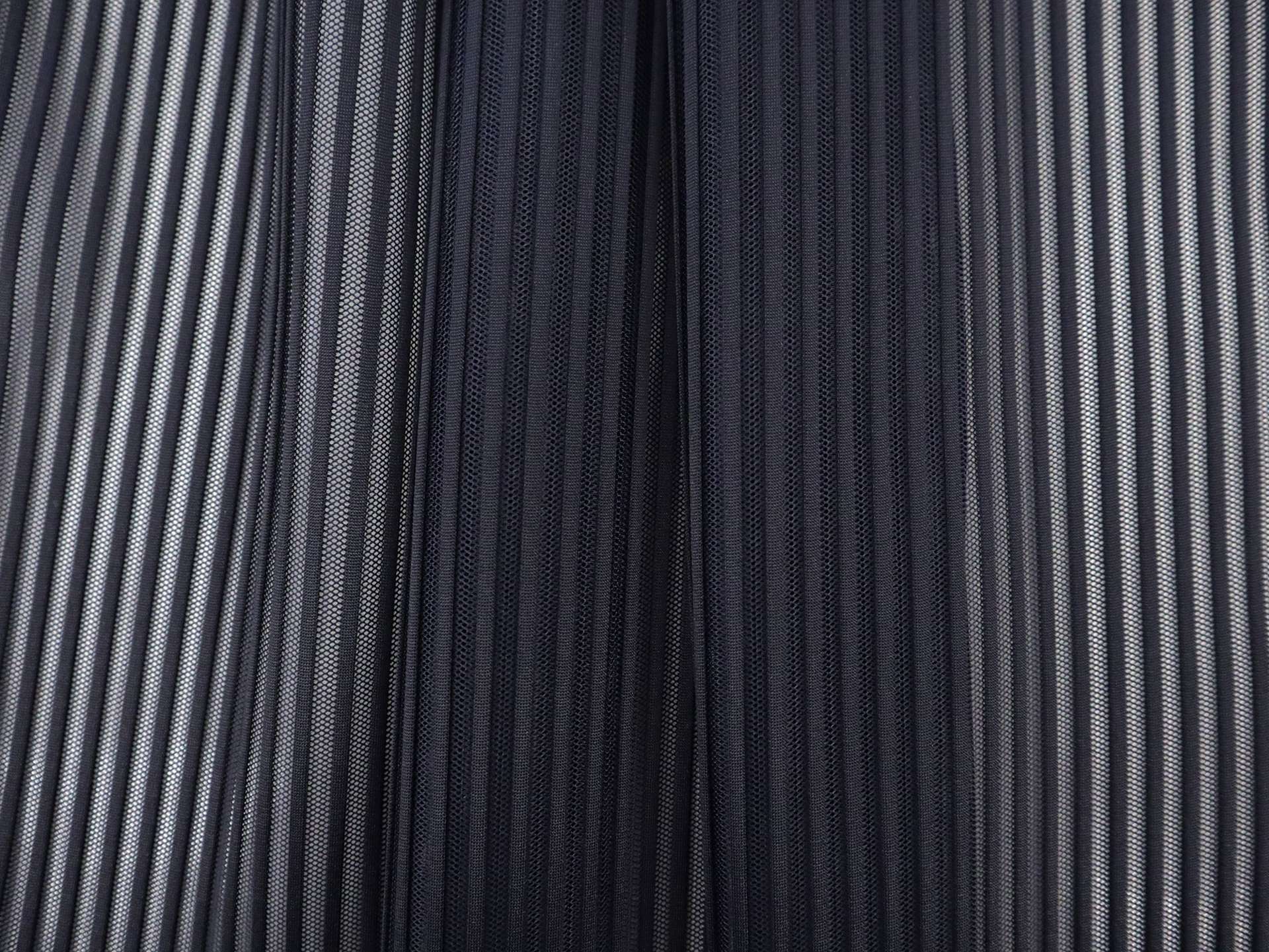 Striped Polyester Net in Midnight Navy