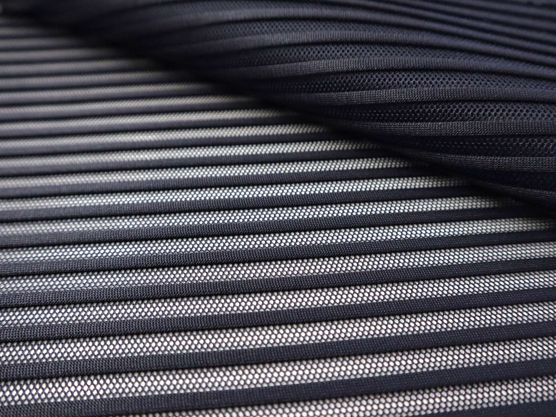Striped Polyester Net in Midnight Navy