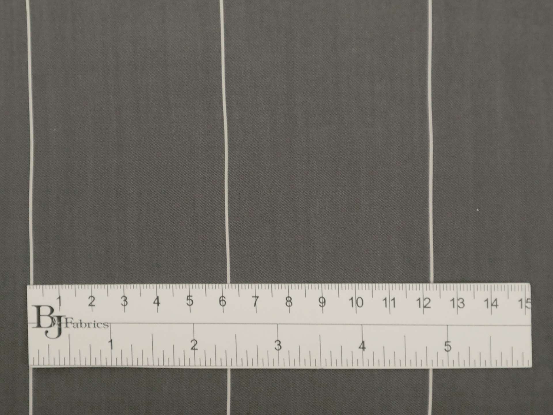 Silk Shirting in Graphite with White Stripes (Wide)