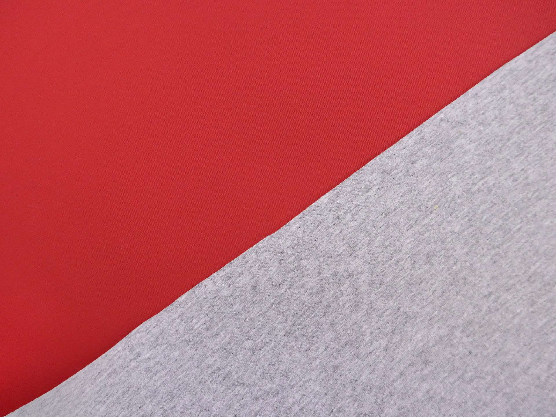 Nylon & Cotton Water Repellant in Heathered Grey & Red