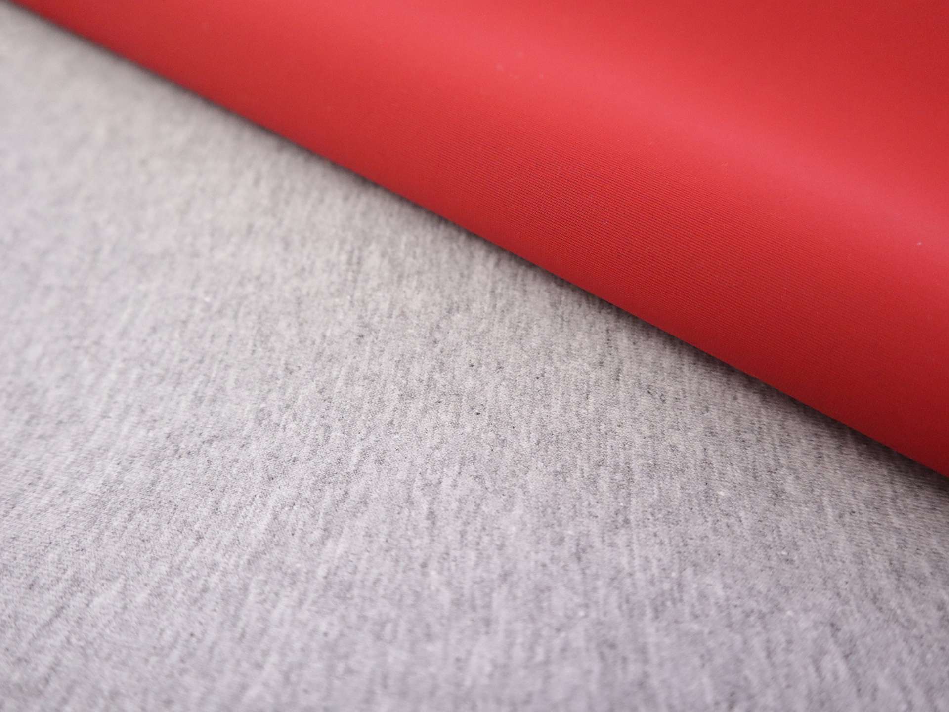 Nylon & Cotton Water Repellant in Heathered Grey & Red