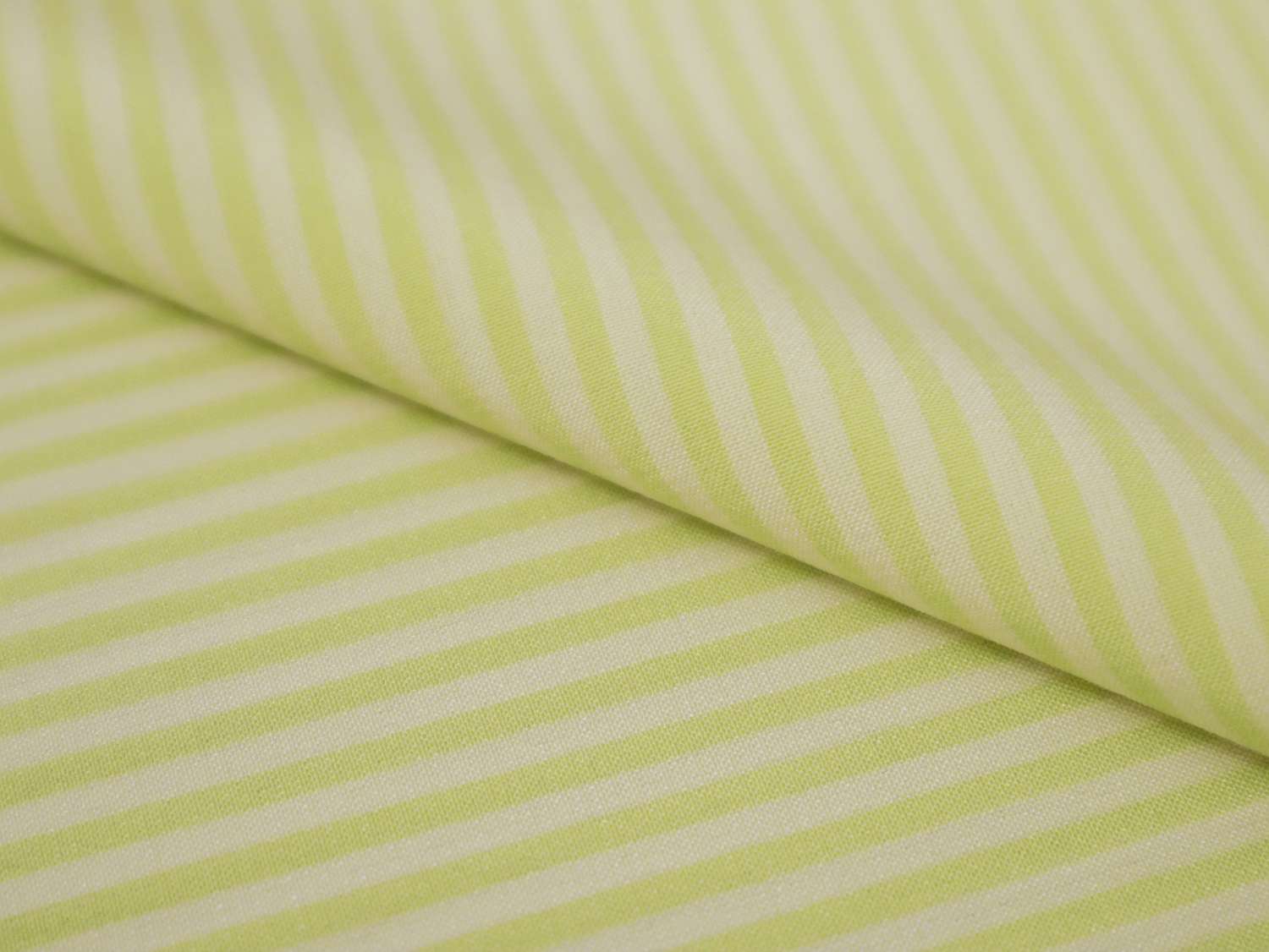 Silk Shirting with Grellow and Cream Stripes