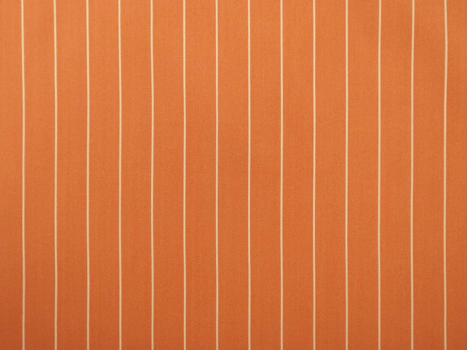 Silk Shirting in Orange with White Stripes