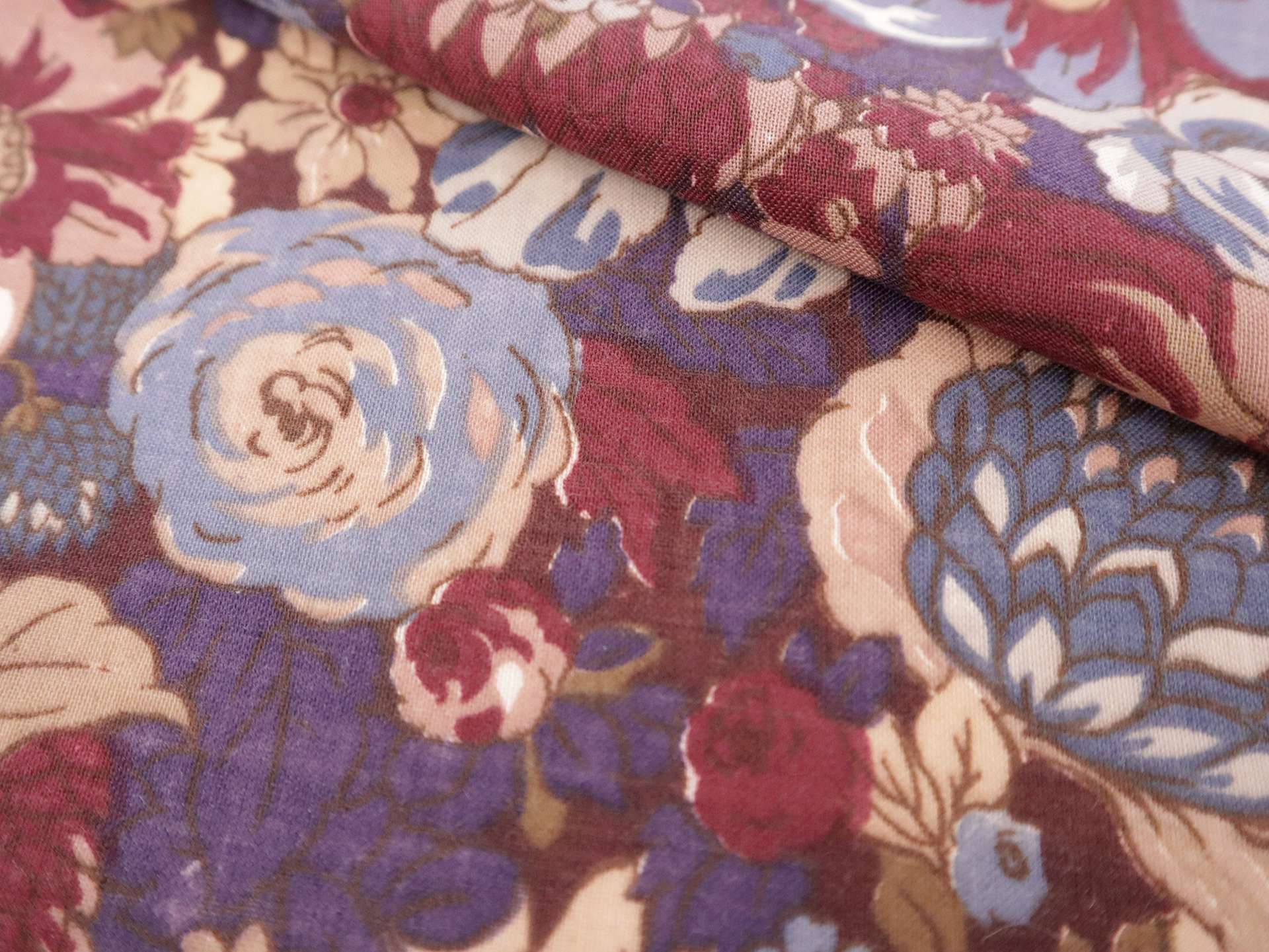 Vintage Wool & Cotton Viyella with Floral Print
