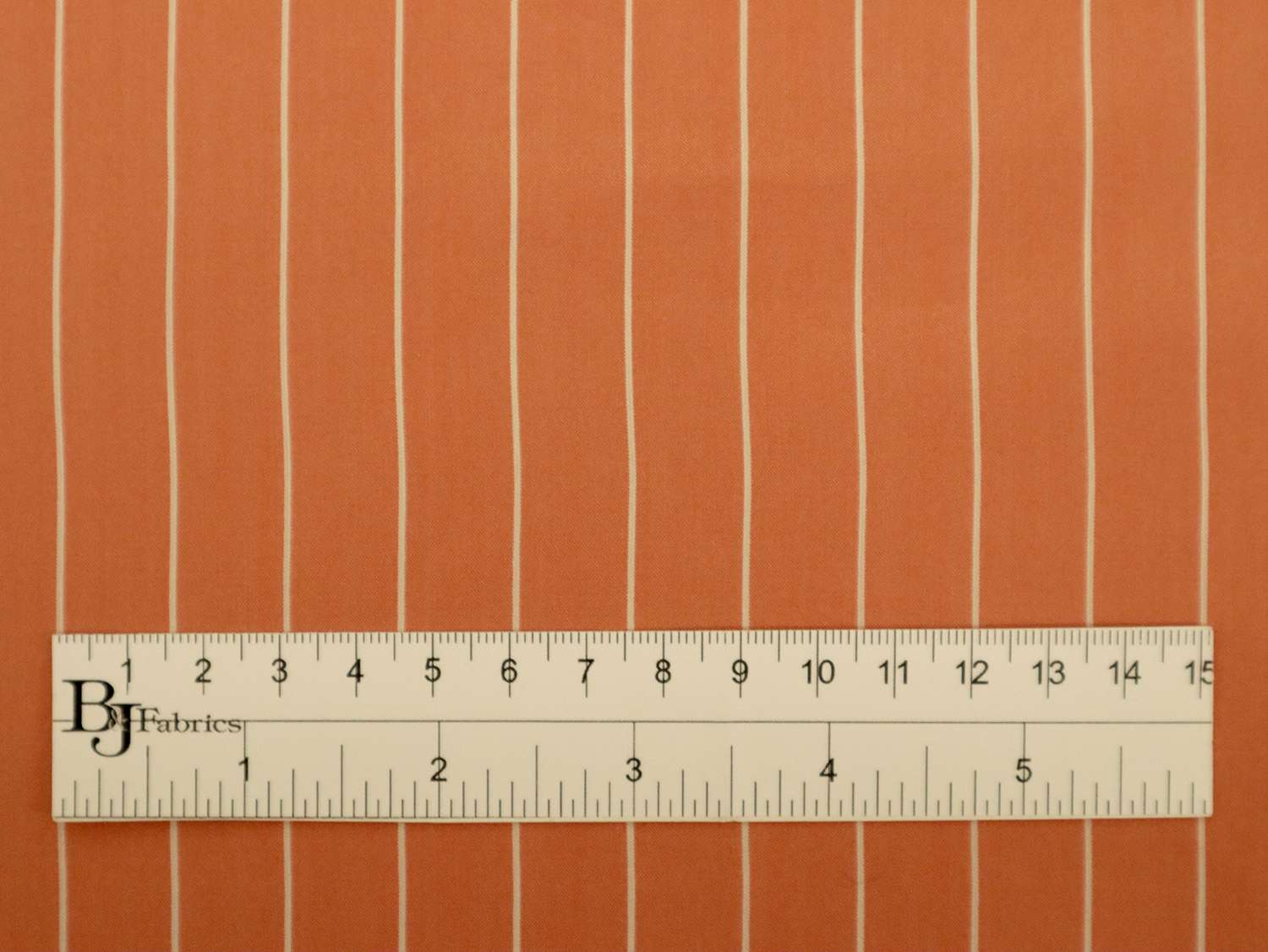 Silk Shirting in Orange with White Stripes
