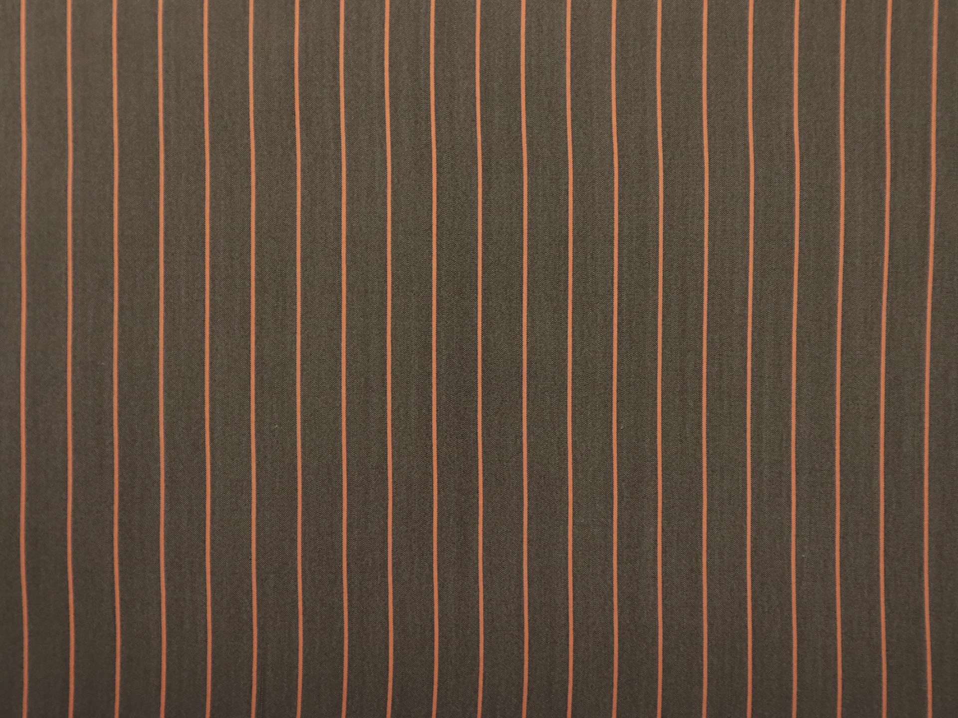 Silk Shirting in Graphite with Orange Stripe