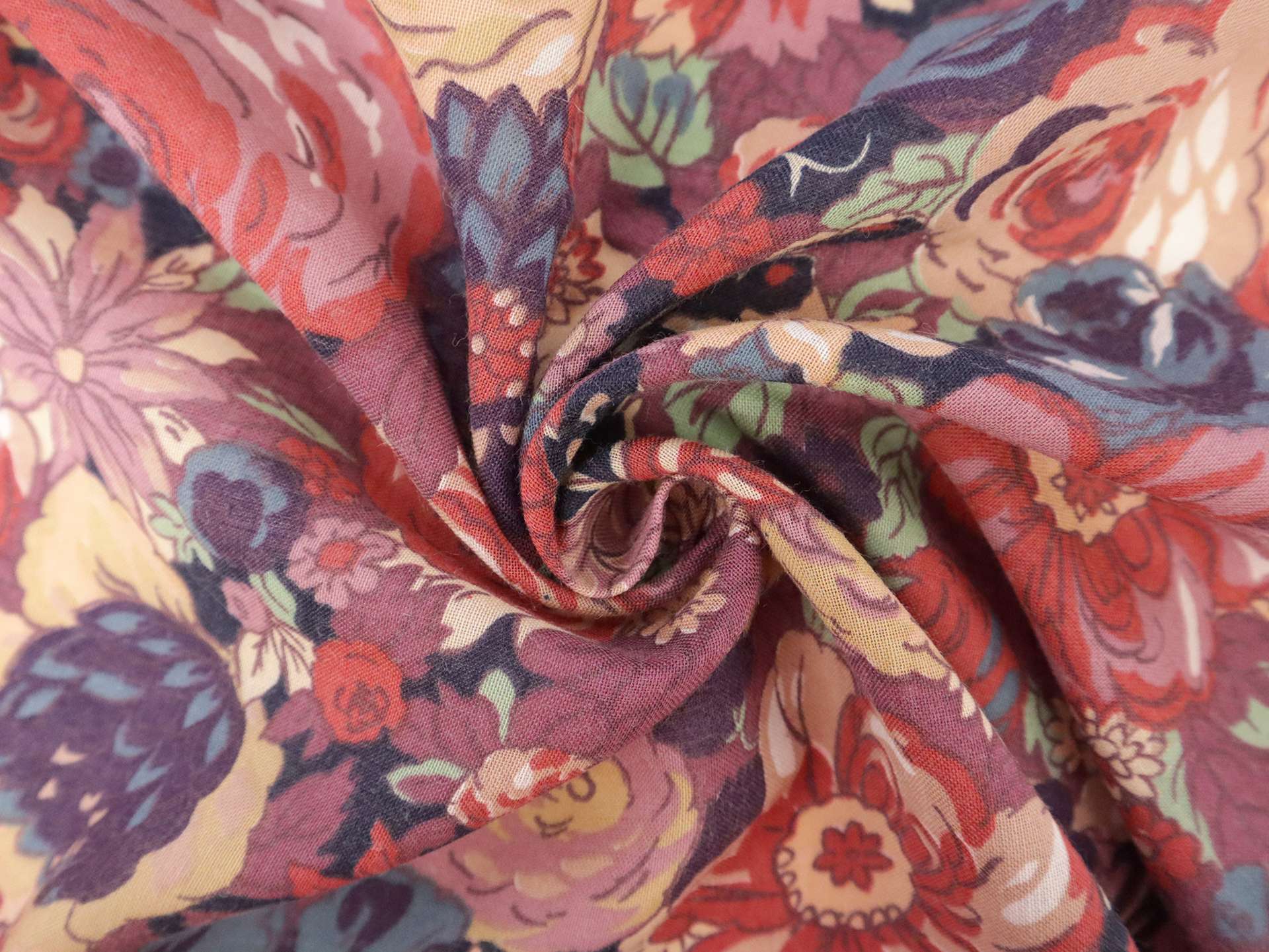 Vintage Wool & Cotton Viyella with Floral Print