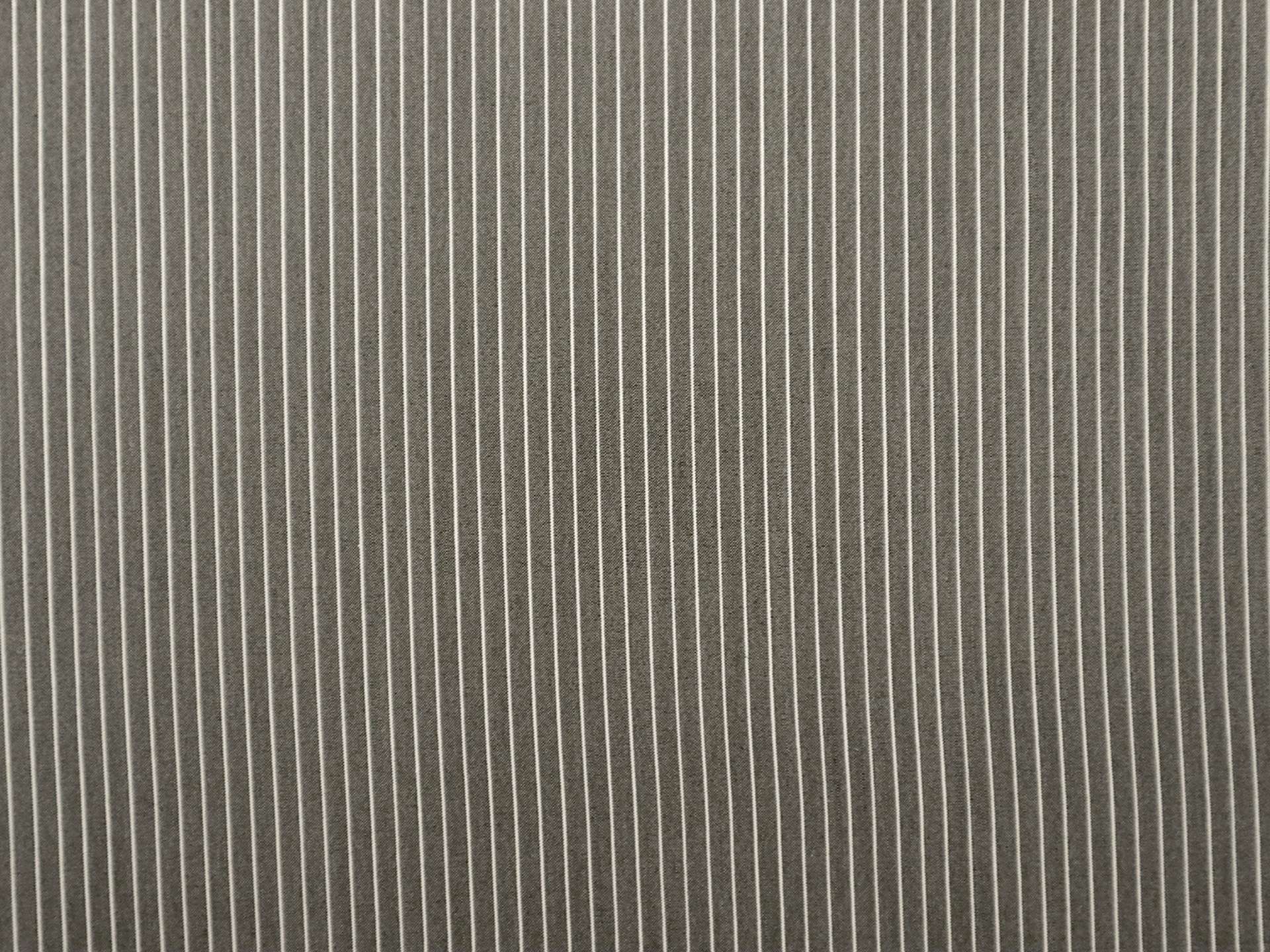 Silk Shirting in Graphite with White Stripes