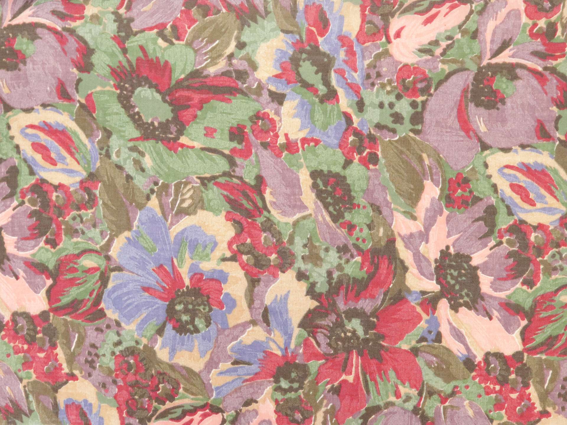 Vintage Wool & Cotton Viyella with Floral Print