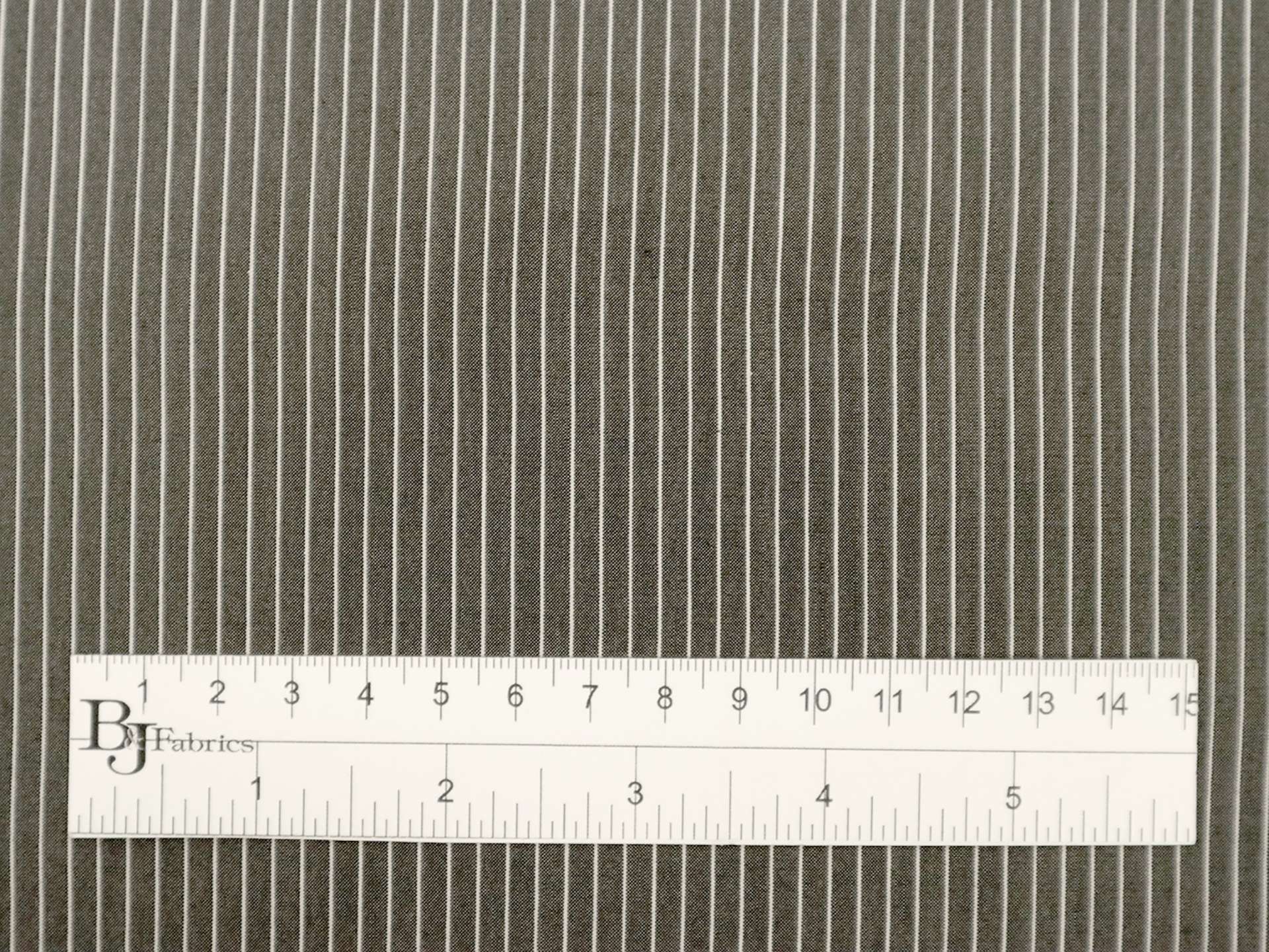 Silk Shirting in Graphite with White Stripes