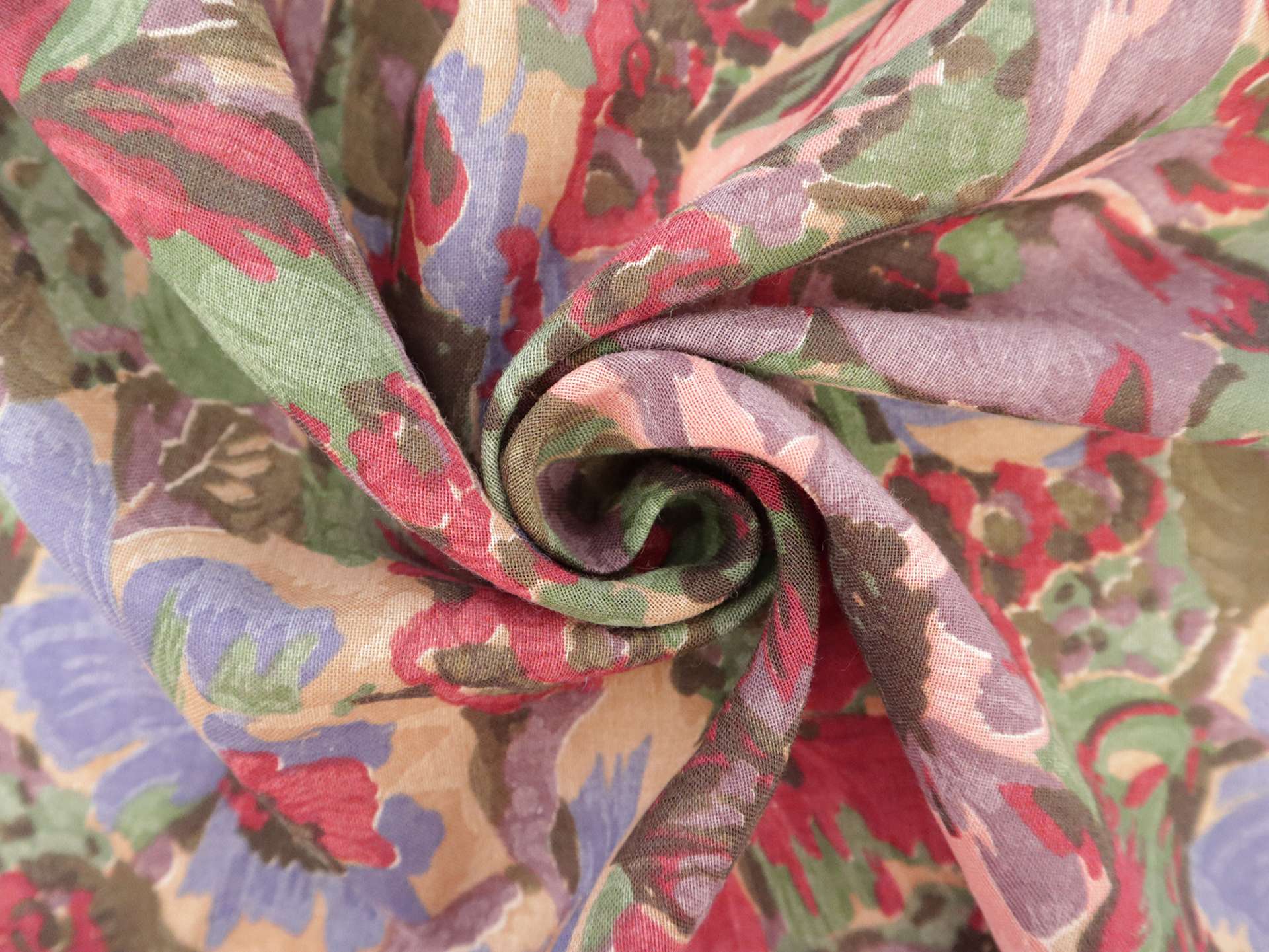 Vintage Wool & Cotton Viyella with Floral Print