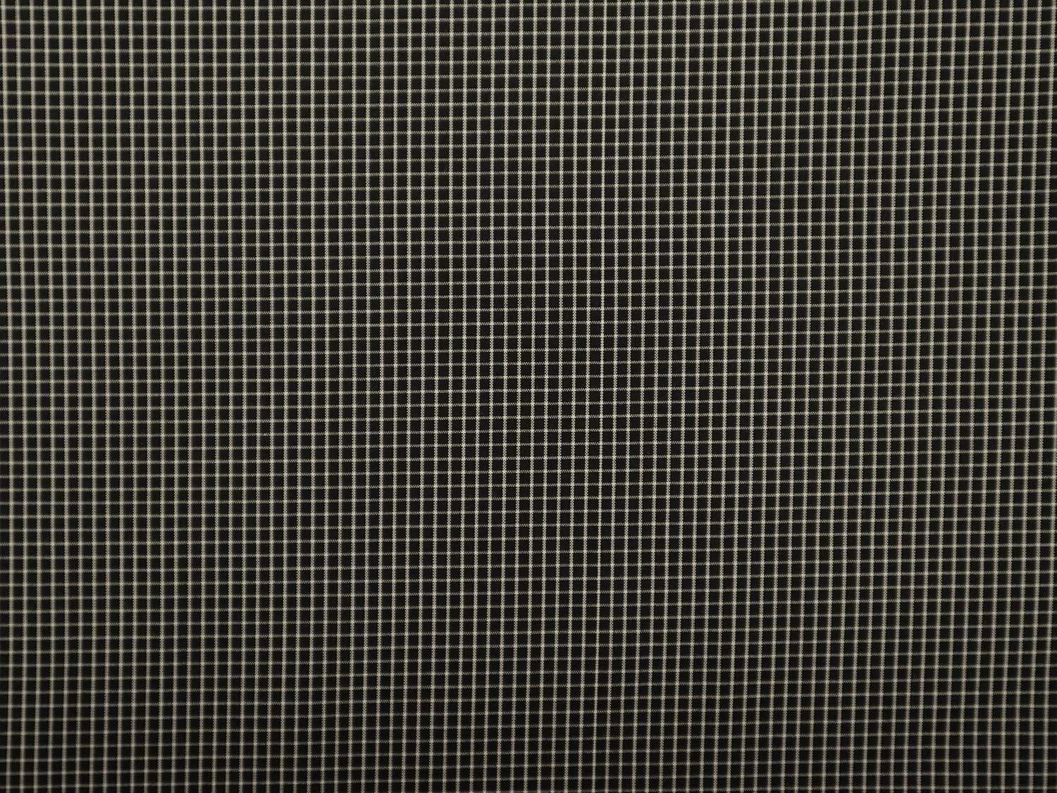 Silk Shirting with Check Pattern in Black and White