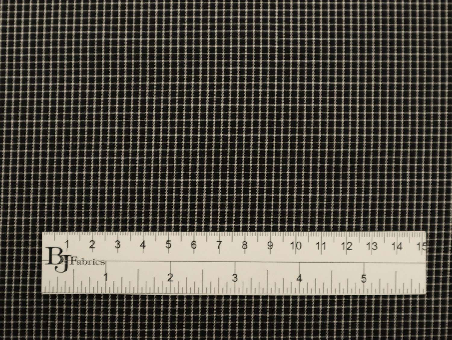 Silk Shirting with Check Pattern in Black and White