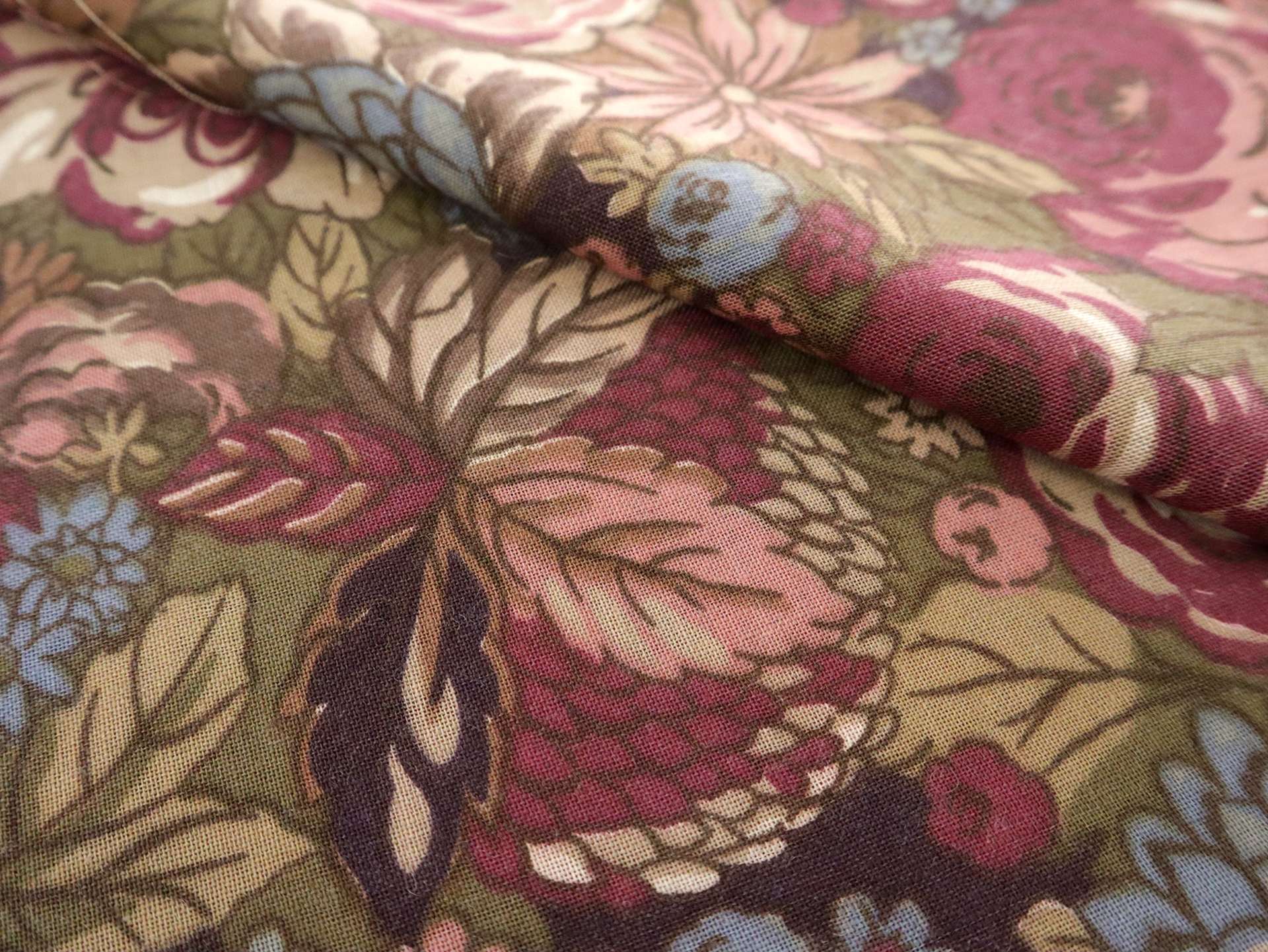 Vintage Wool & Cotton Viyella with Floral Print