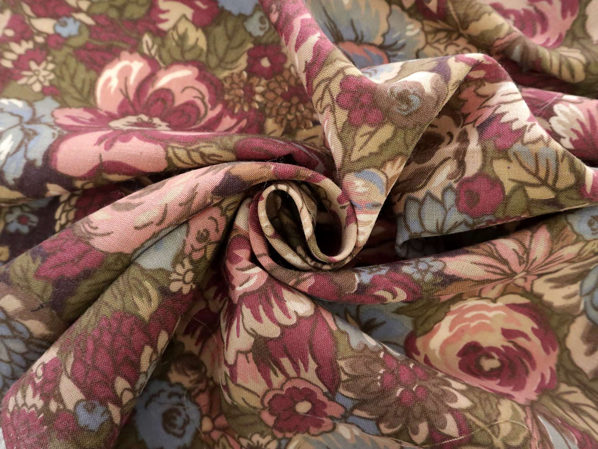 Vintage Wool & Cotton Viyella with Floral Print