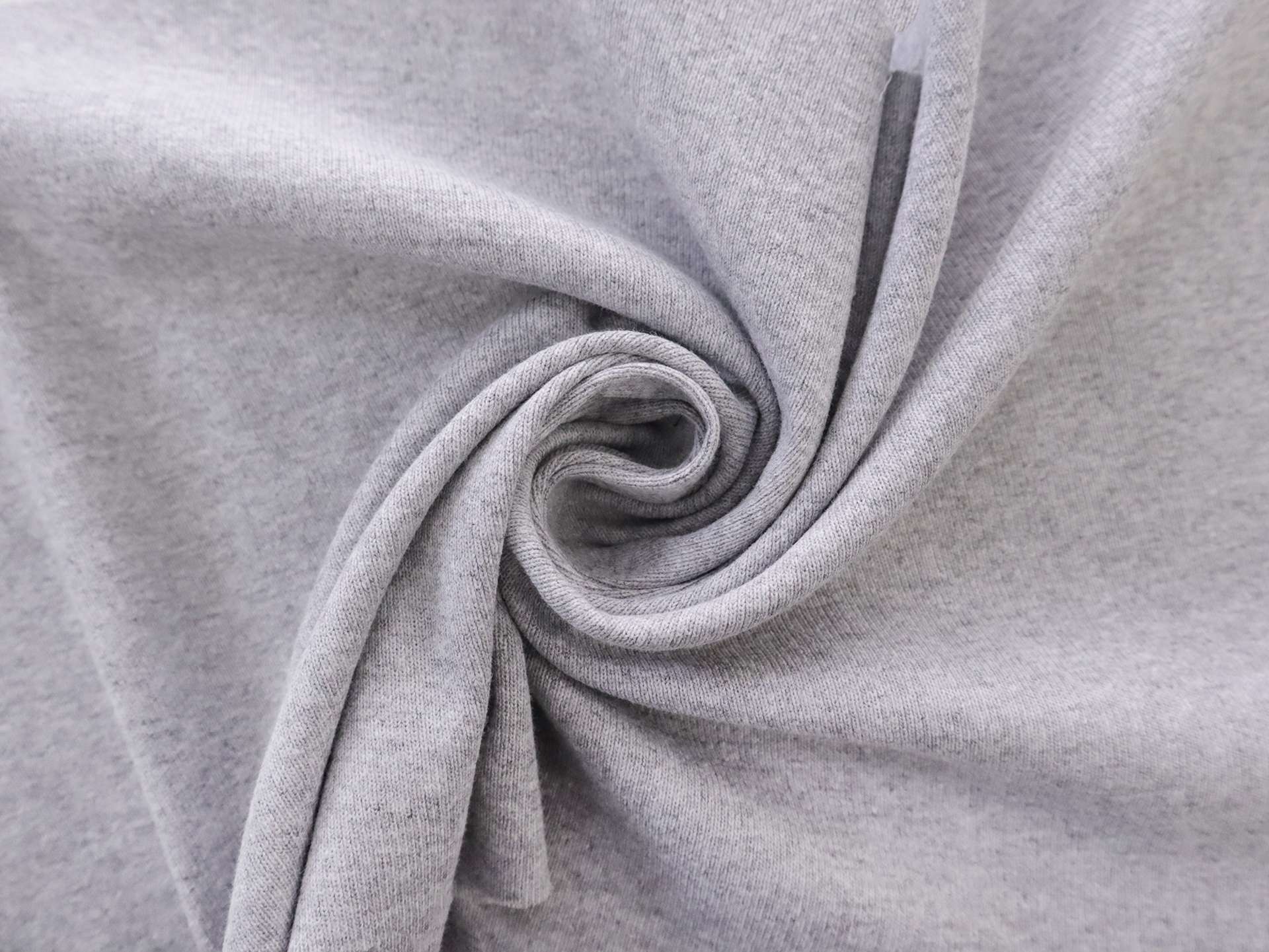 Cotton Rib Knit in Light Heather Grey
