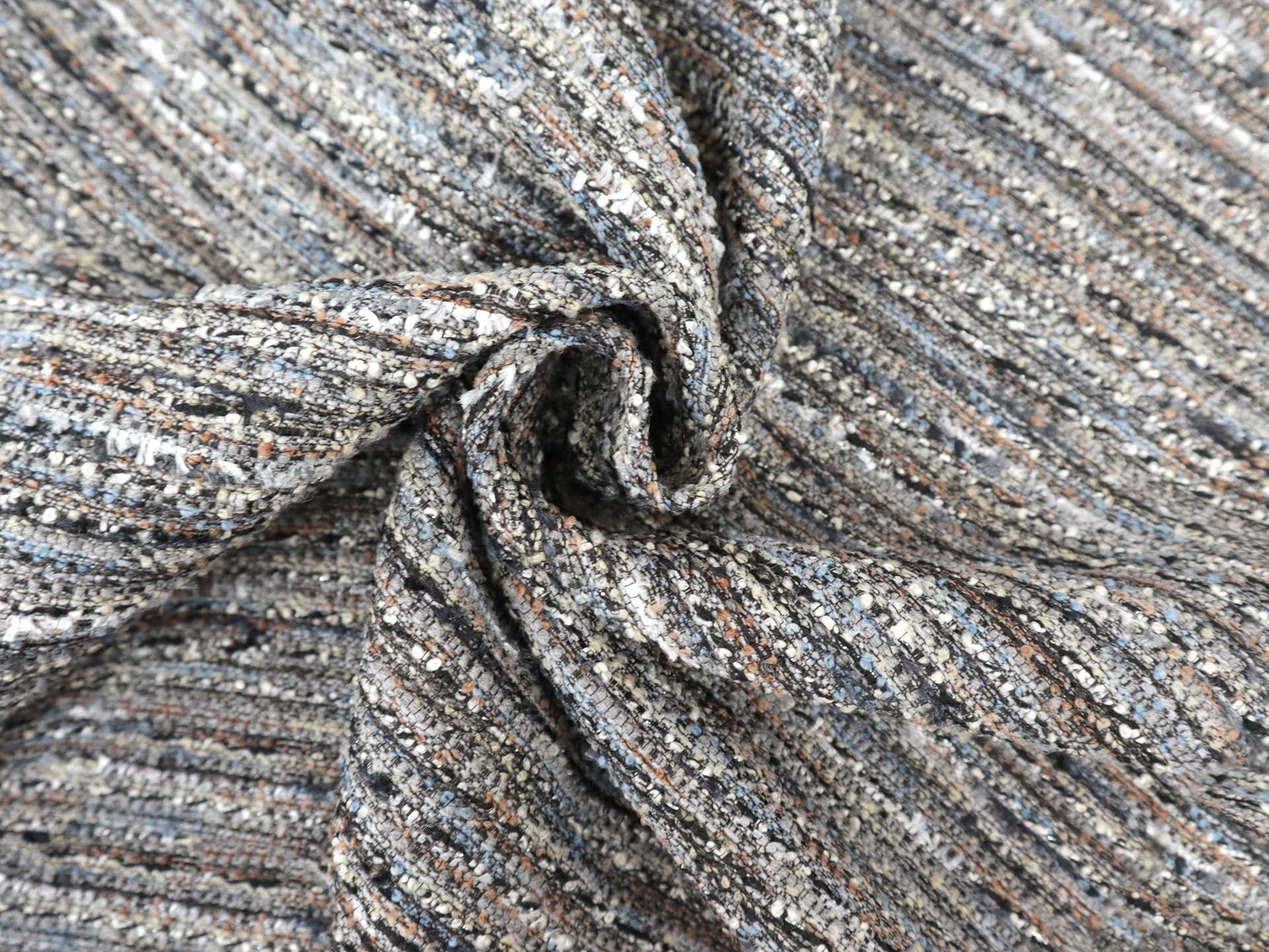 Metallic Tweed in Blue & Grey
