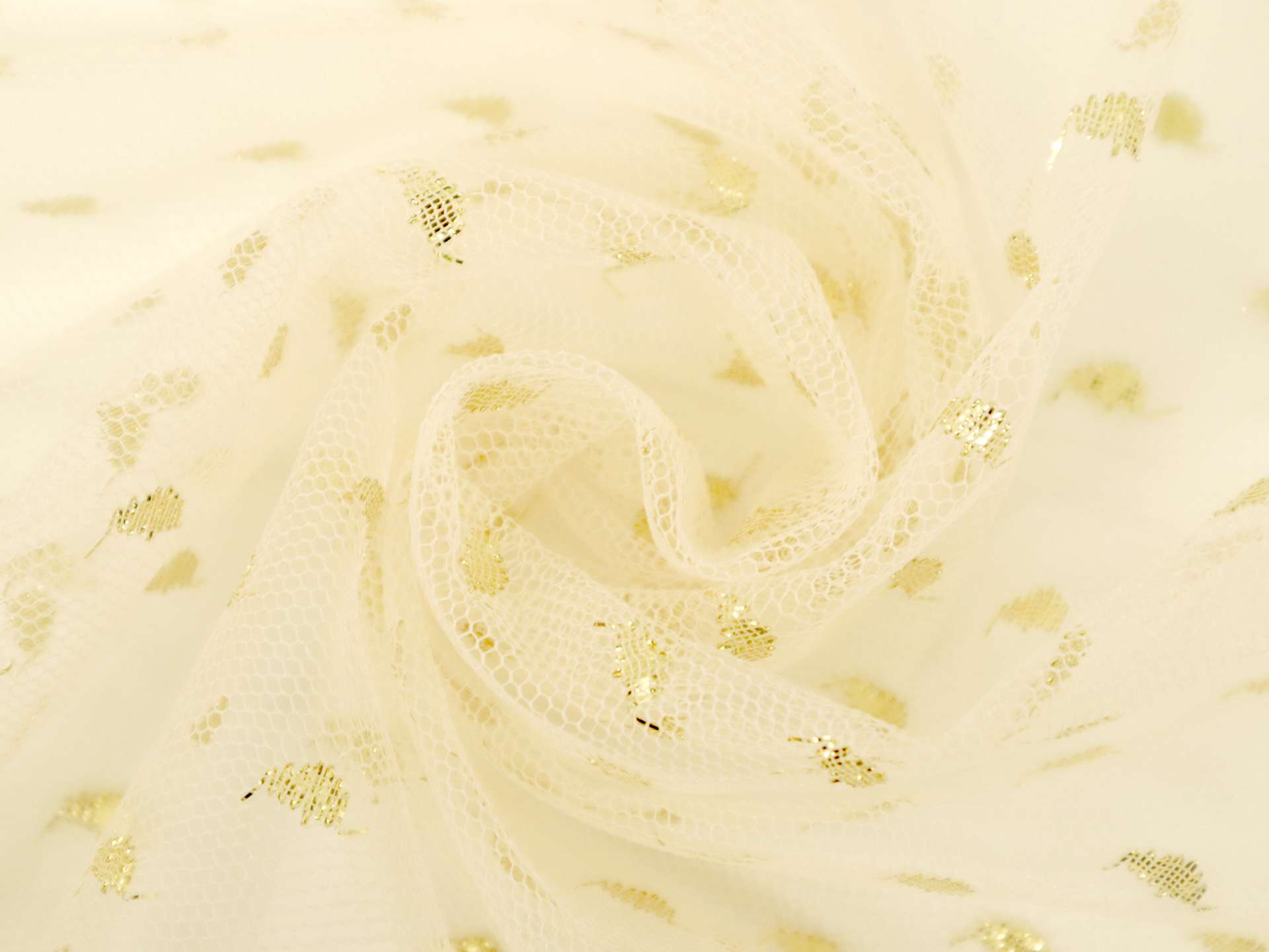 Metallic Point D'Esprit in Beige and Gold