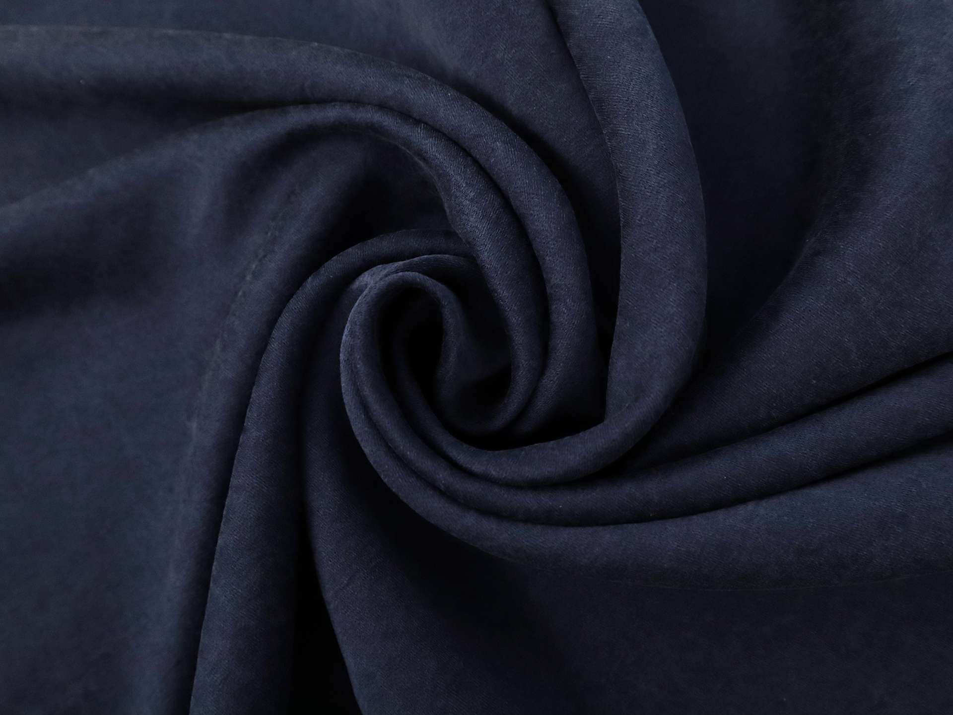 Washed Pure Silk Duchesse Satin in Navy